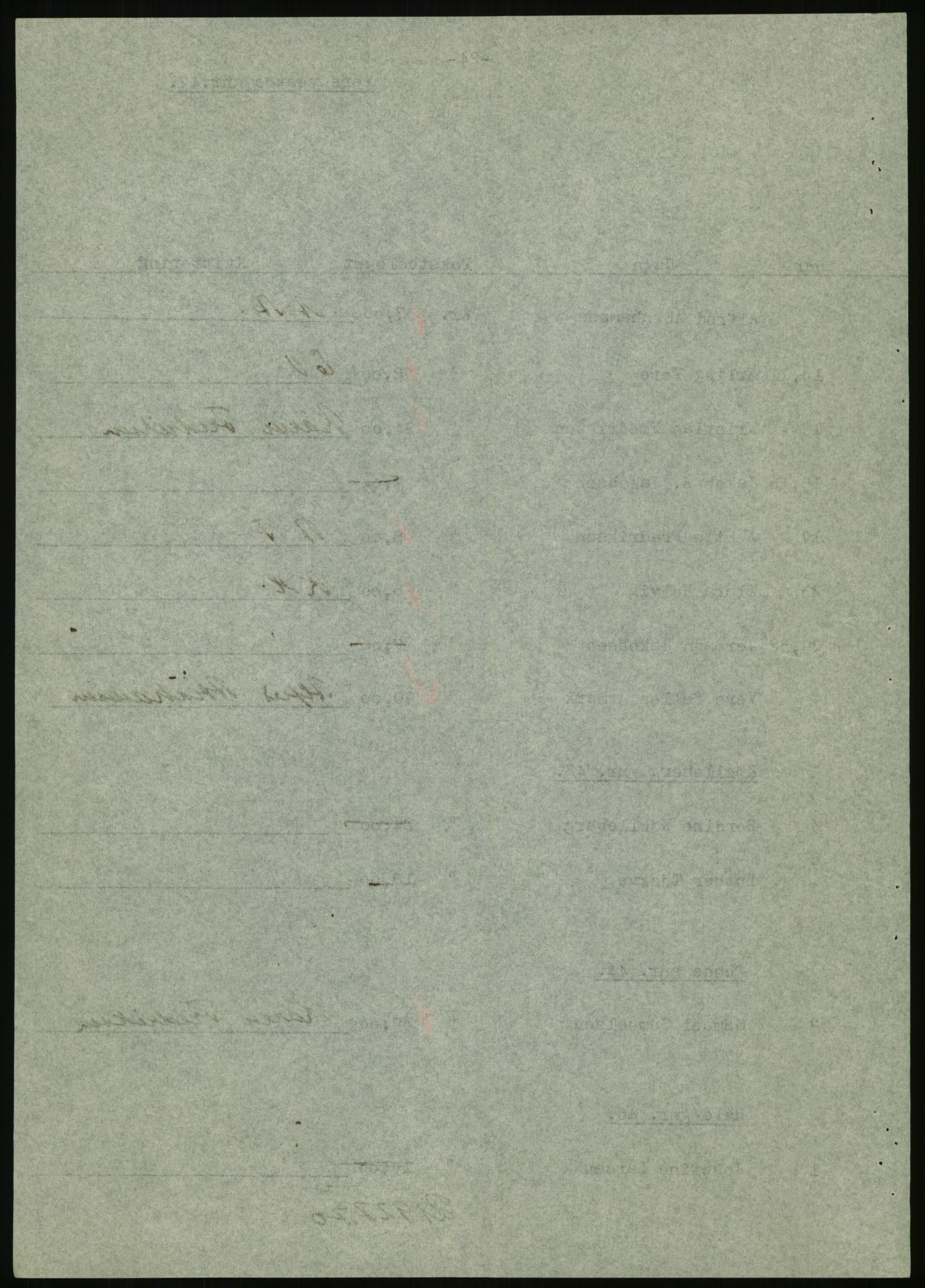 Forsvarsdepartementet, 10. kontor / Oppgjørskontoret, AV/RA-RAFA-1225/D/Db/L0180: Lista oppgjørskontor, 1942-1952, p. 996