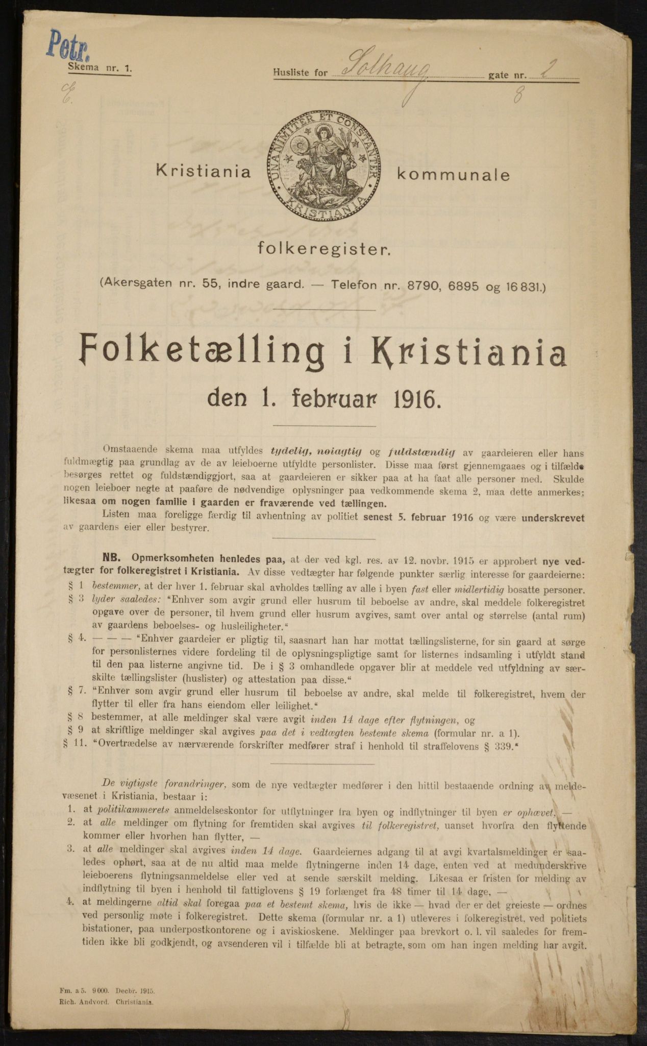 OBA, Municipal Census 1916 for Kristiania, 1916, p. 101876