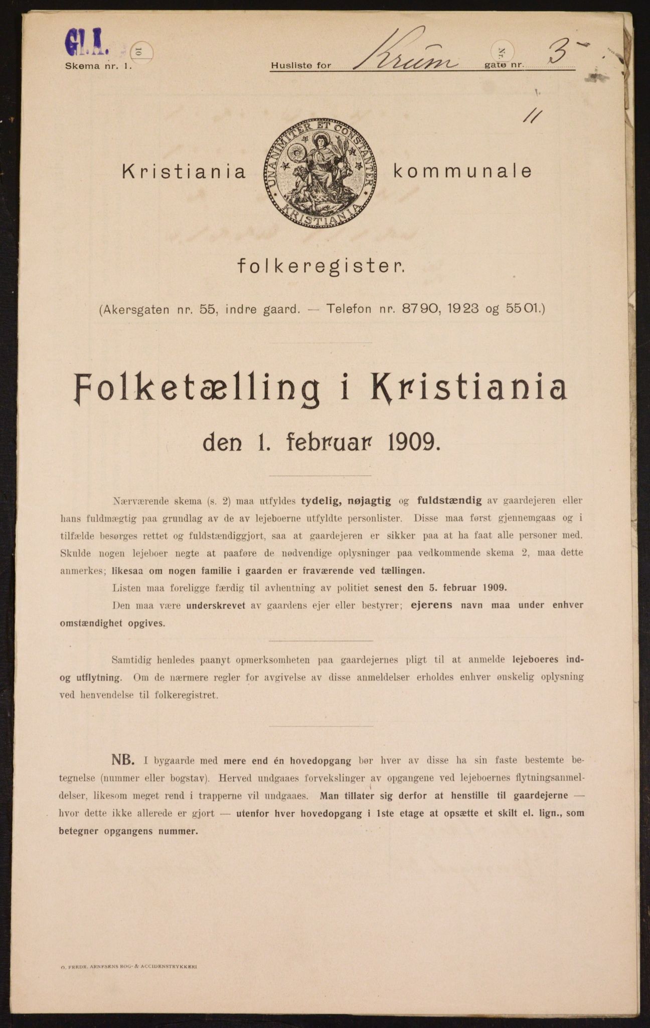 OBA, Municipal Census 1909 for Kristiania, 1909, p. 50232