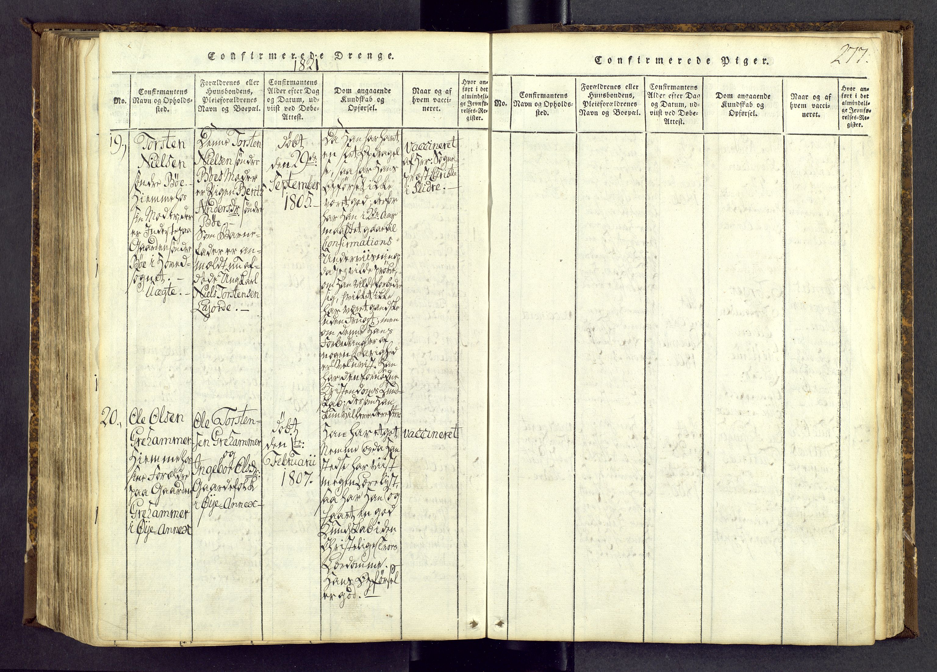 Vang prestekontor, Valdres, SAH/PREST-140/H/Ha/L0004: Parish register (official) no. 4, 1814-1831, p. 277