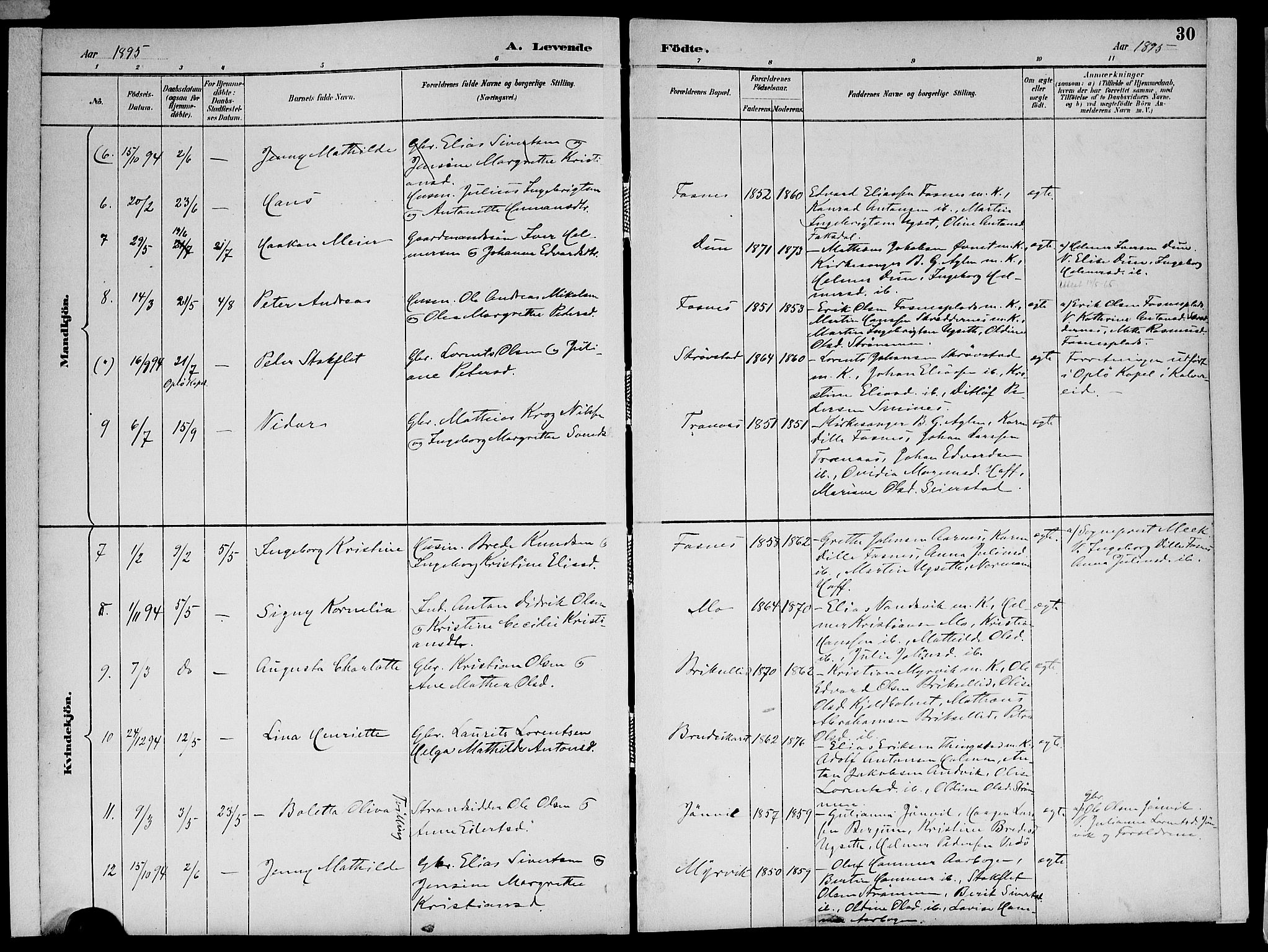 Ministerialprotokoller, klokkerbøker og fødselsregistre - Nord-Trøndelag, SAT/A-1458/773/L0617: Parish register (official) no. 773A08, 1887-1910, p. 30