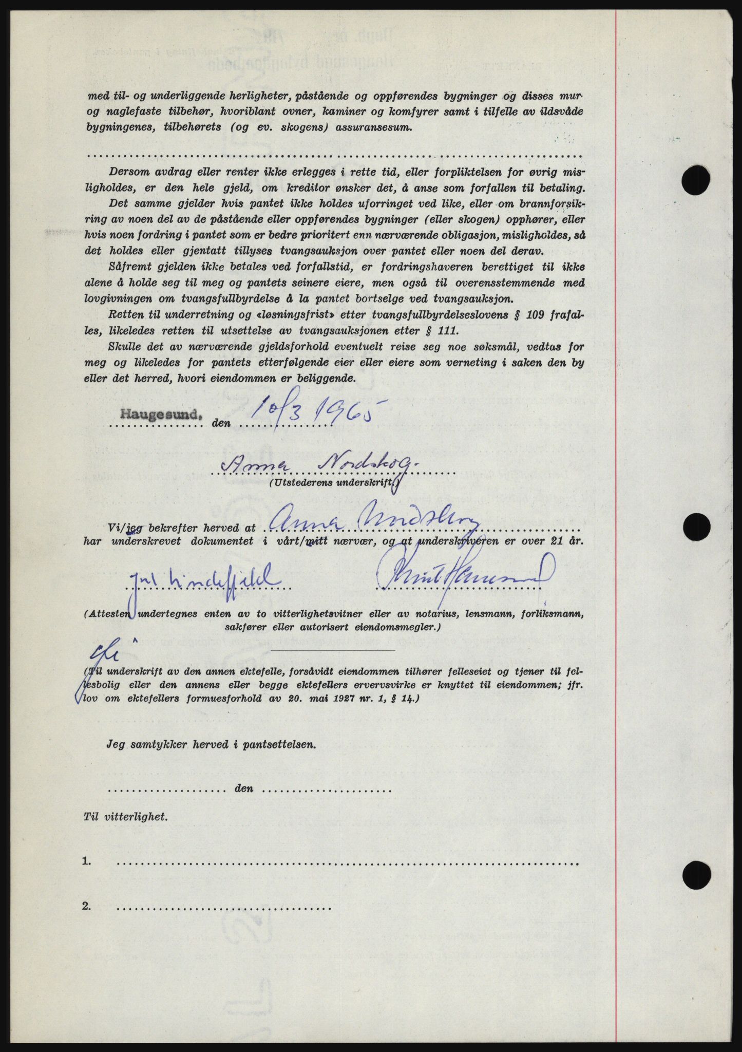 Haugesund tingrett, SAST/A-101415/01/II/IIC/L0053: Mortgage book no. B 53, 1965-1965, Diary no: : 627/1965