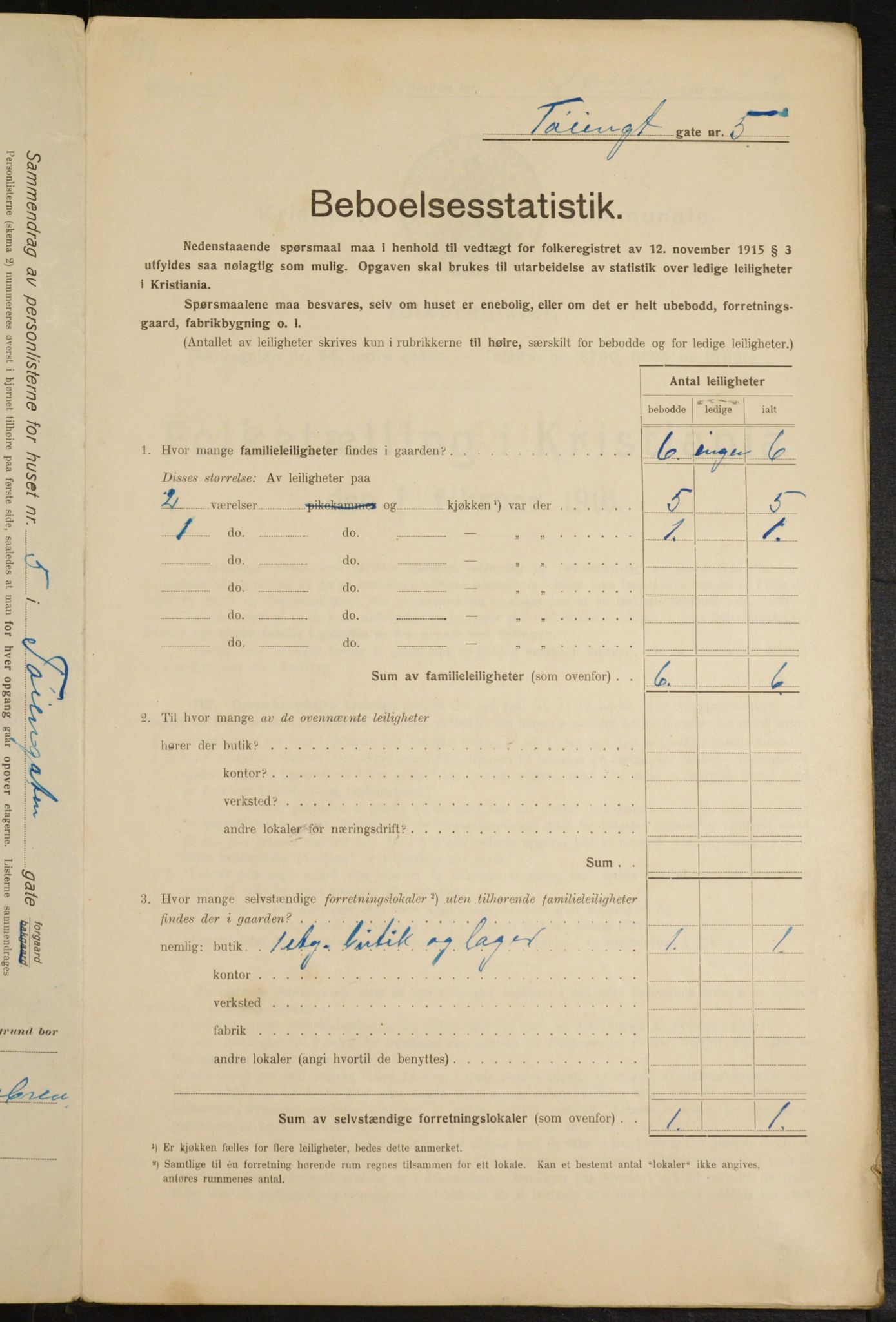 OBA, Municipal Census 1916 for Kristiania, 1916, p. 120674