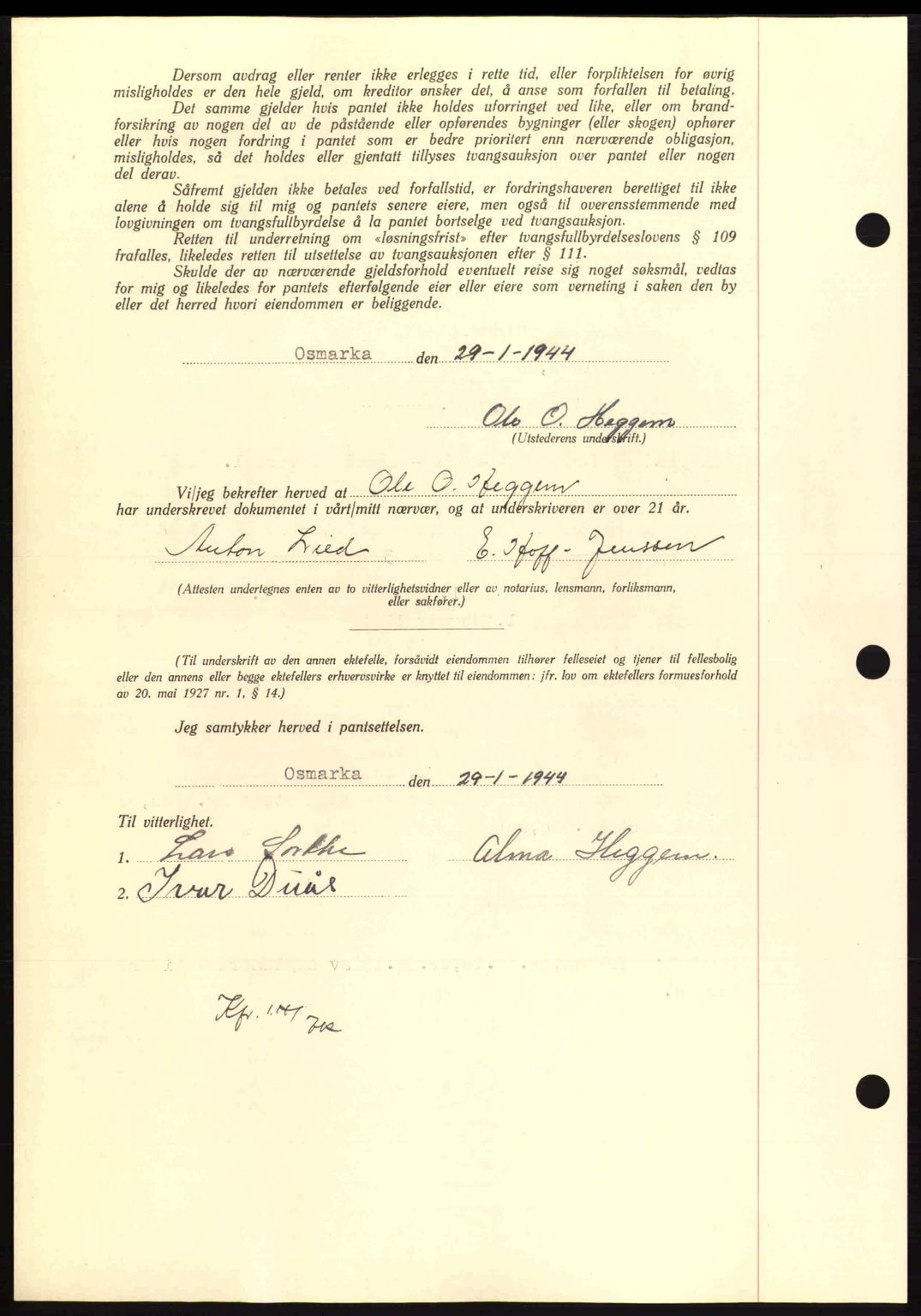 Nordmøre sorenskriveri, AV/SAT-A-4132/1/2/2Ca: Mortgage book no. B91, 1943-1944, Diary no: : 195/1944