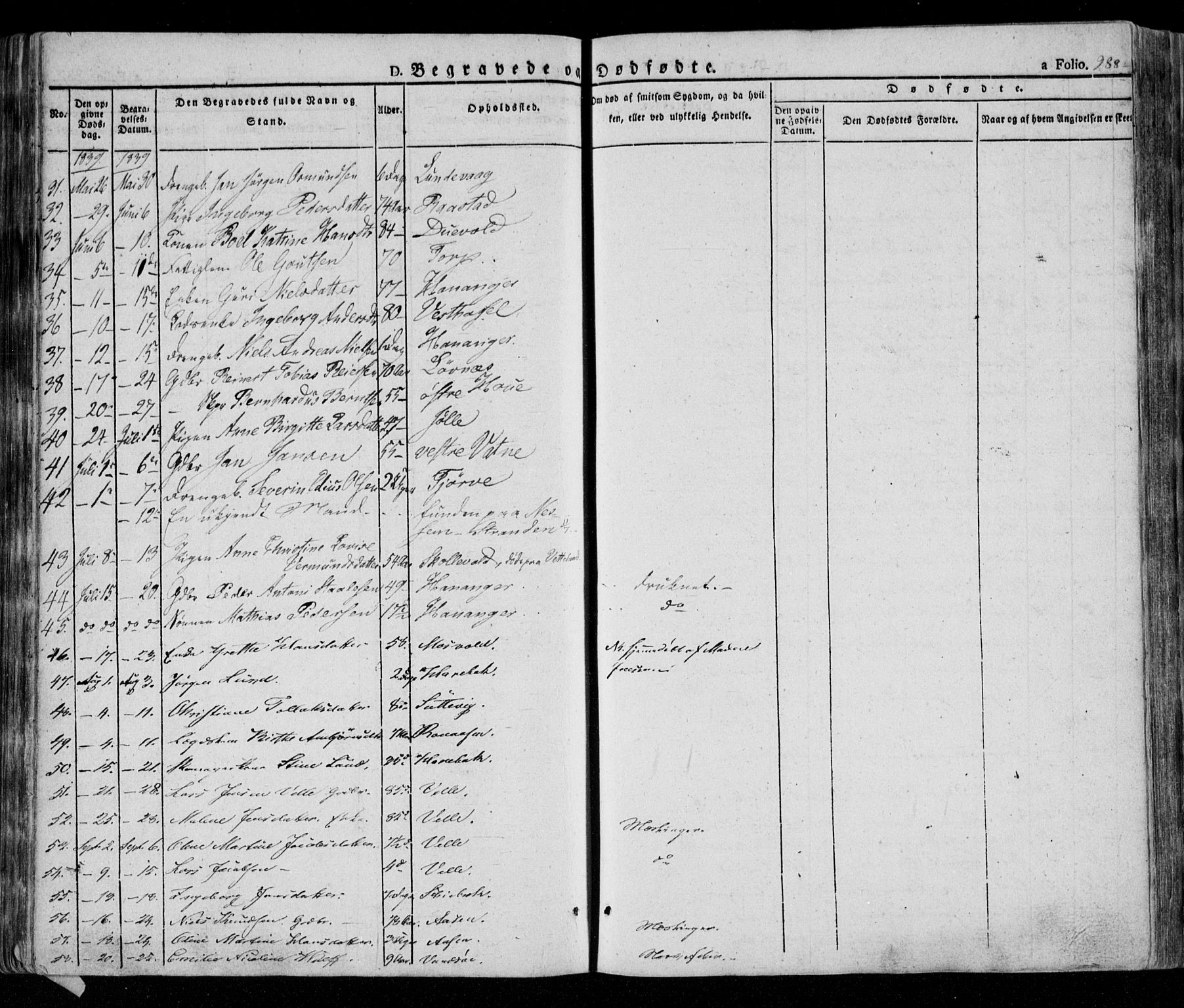 Lista sokneprestkontor, AV/SAK-1111-0027/F/Fa/L0009: Parish register (official) no. A 9, 1835-1846, p. 288