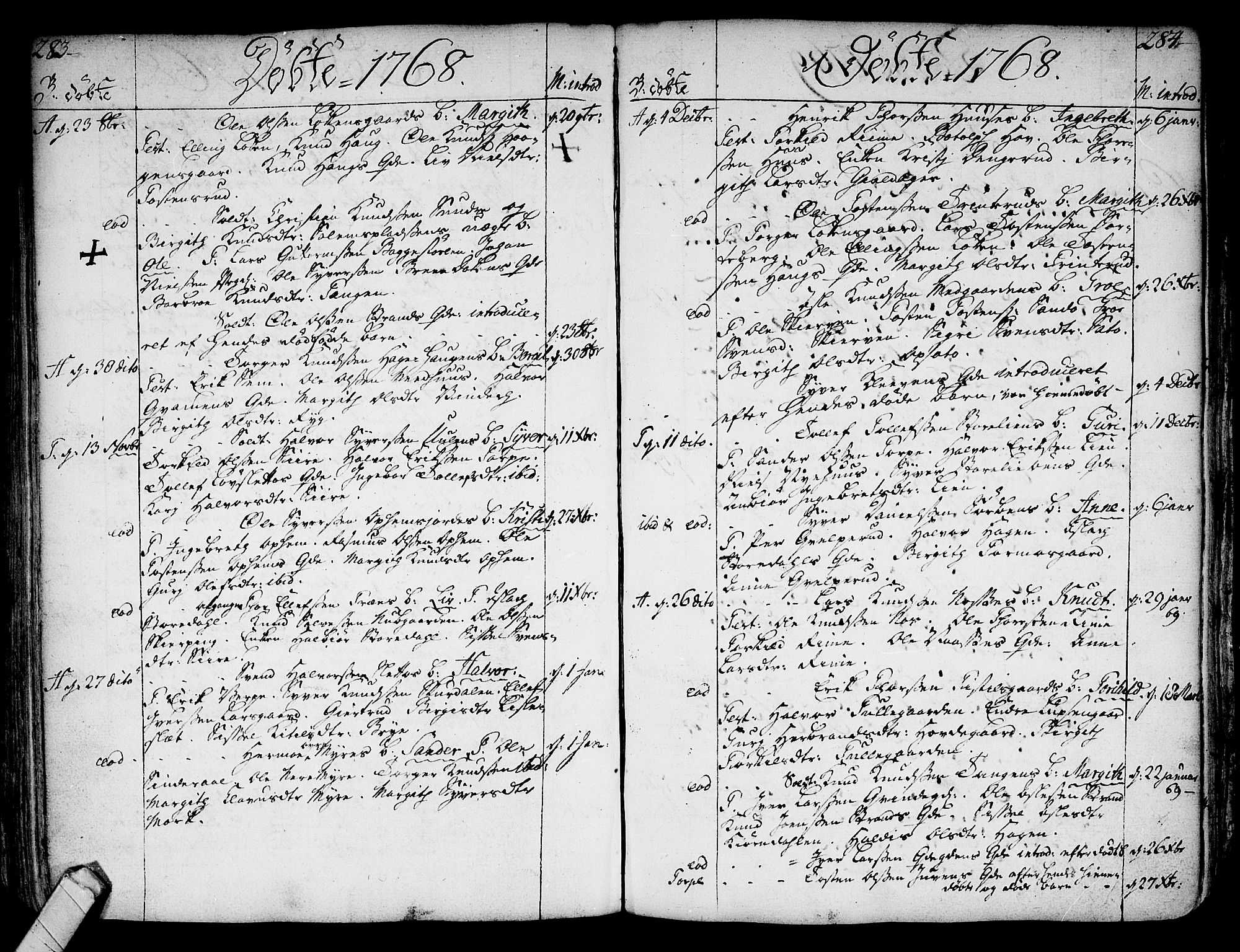 Ål kirkebøker, AV/SAKO-A-249/F/Fa/L0001: Parish register (official) no. I 1, 1744-1769, p. 283-284