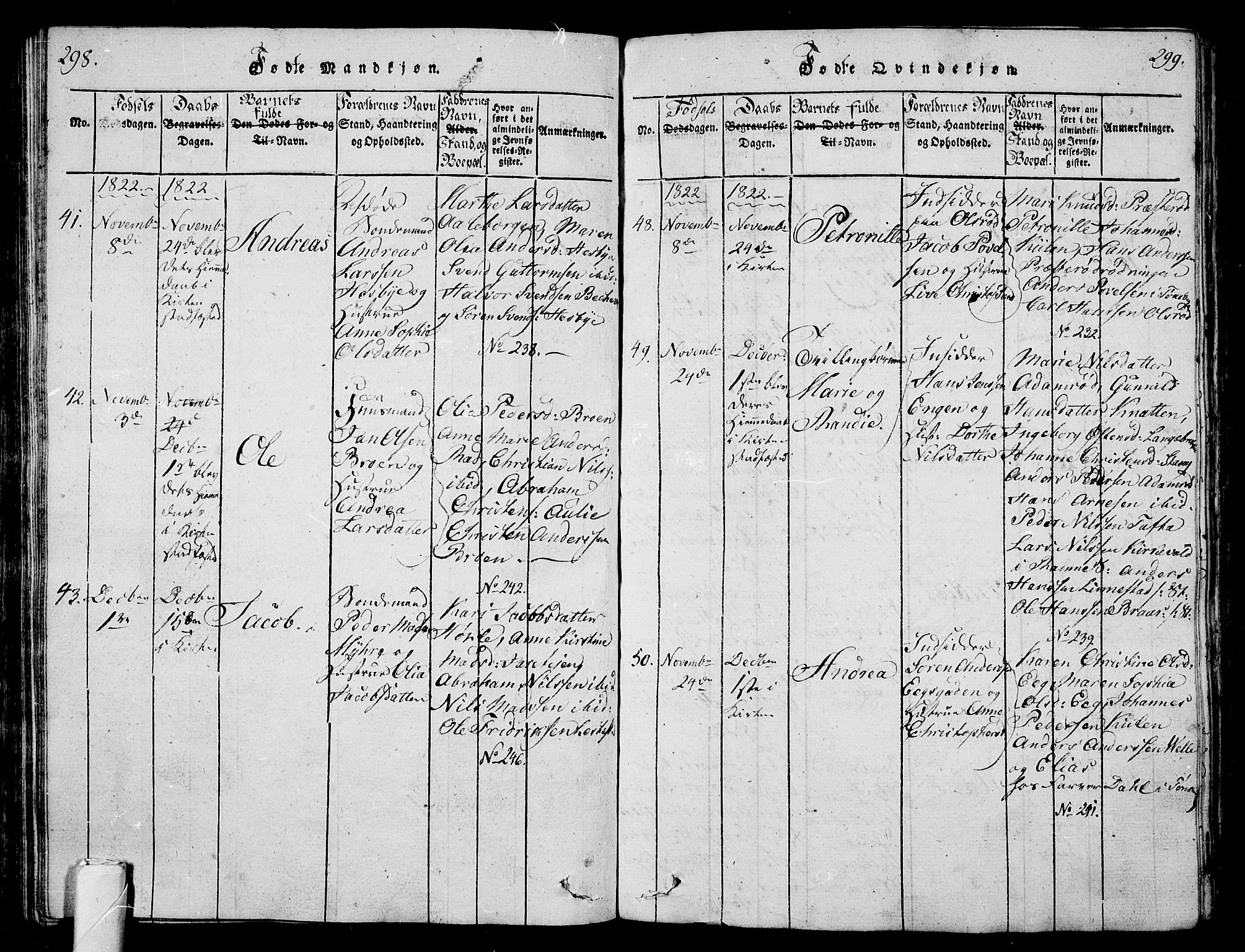 Sem kirkebøker, AV/SAKO-A-5/G/Ga/L0001: Parish register (copy) no. I 1, 1814-1825, p. 298-299