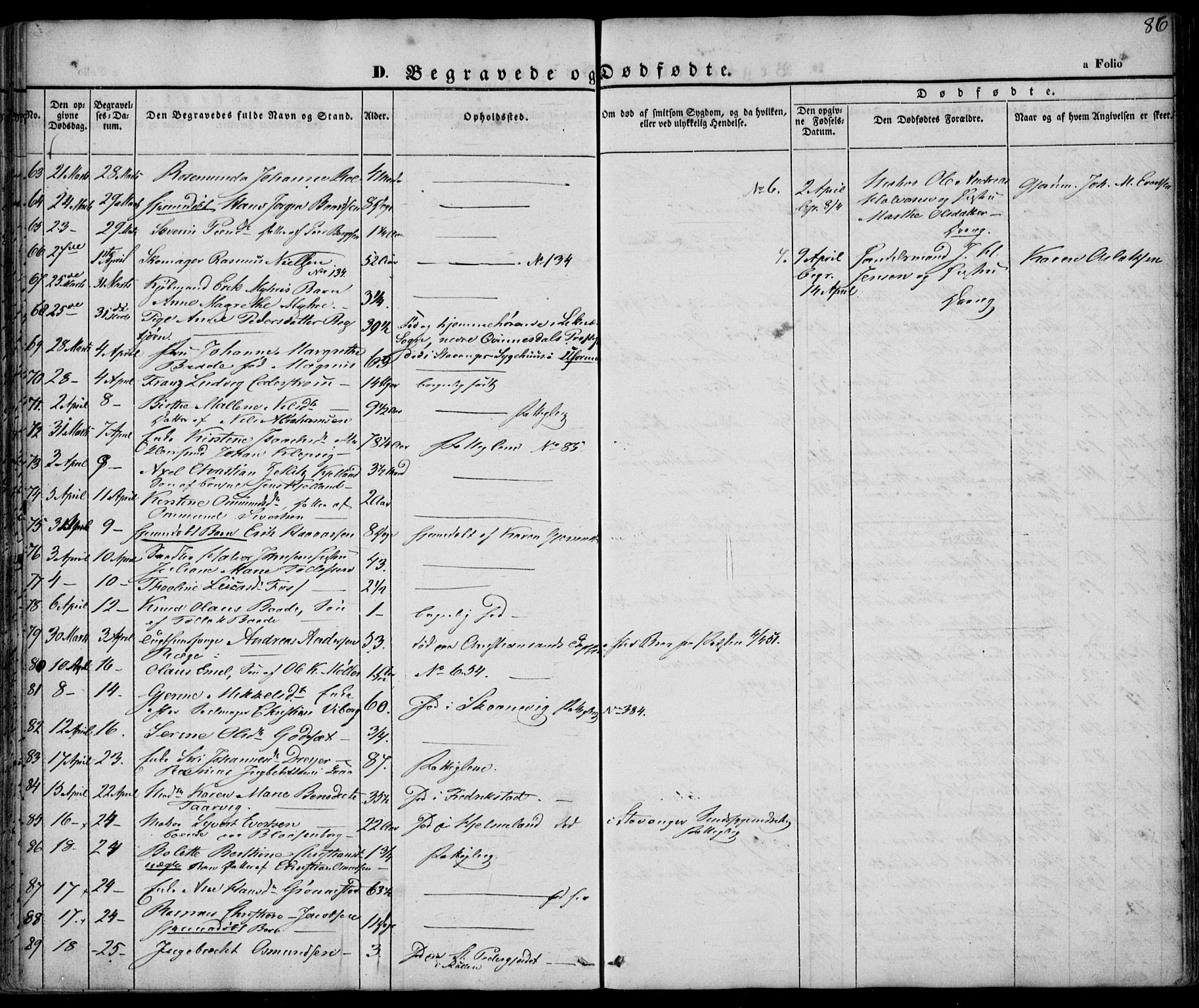 Domkirken sokneprestkontor, AV/SAST-A-101812/001/30/30BA/L0014: Parish register (official) no. A 13, 1841-1851, p. 86