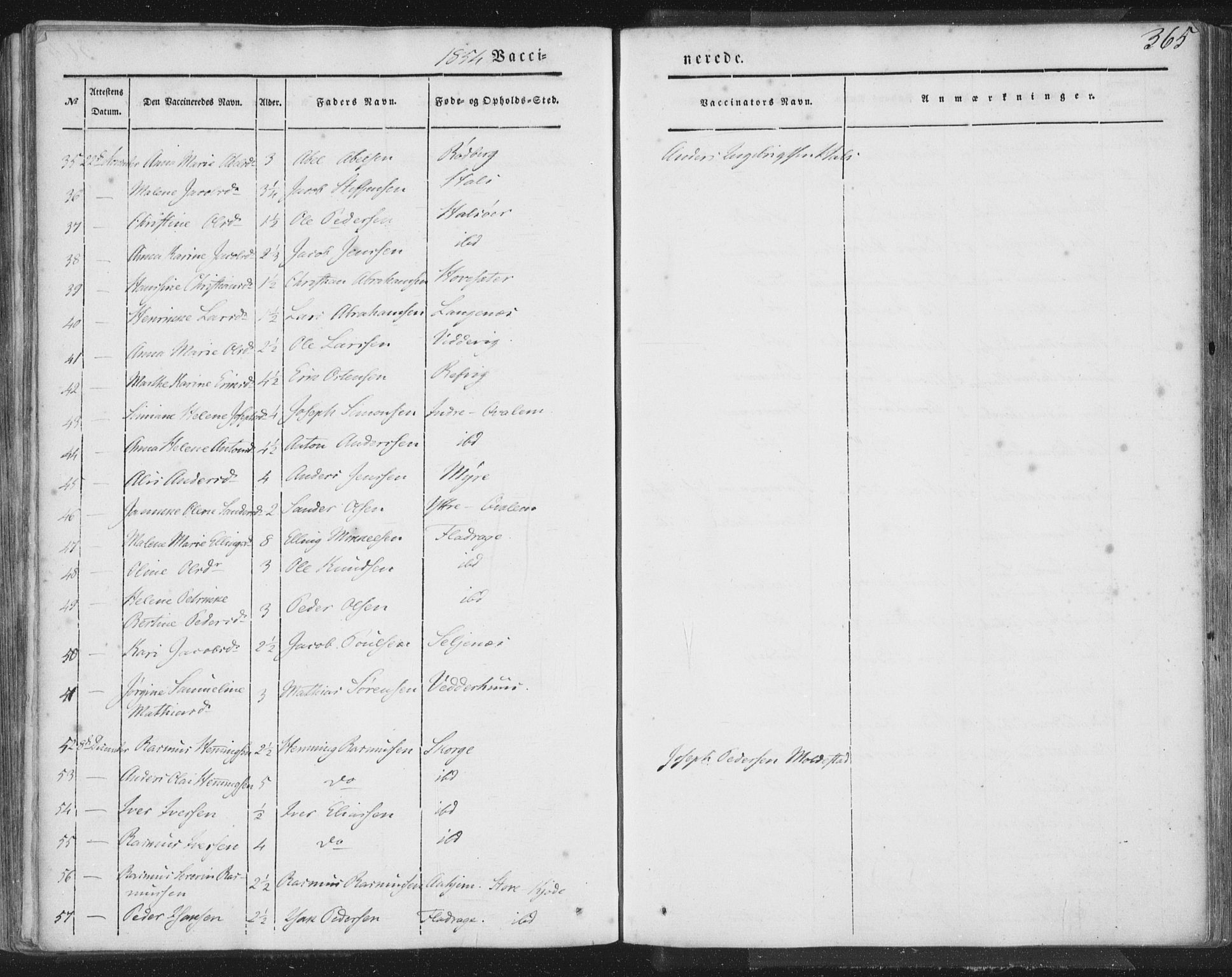 Selje sokneprestembete, AV/SAB-A-99938/H/Ha/Haa/Haaa: Parish register (official) no. A 10, 1844-1858, p. 365