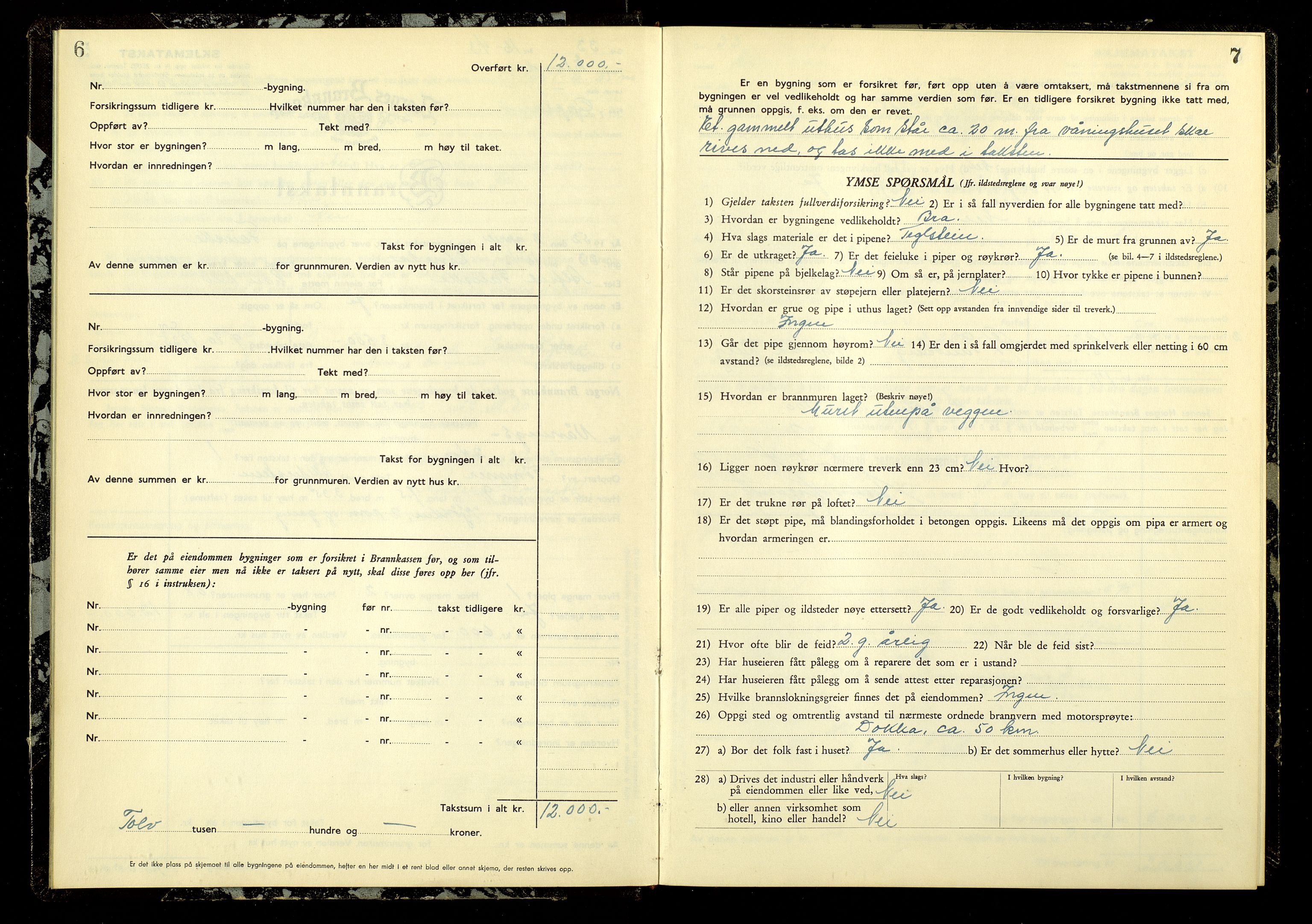 Norges Brannkasse, Etnedal, AV/SAH-NBRANE-055/F/L0007: Branntakstprotokoll, 1952-1955
