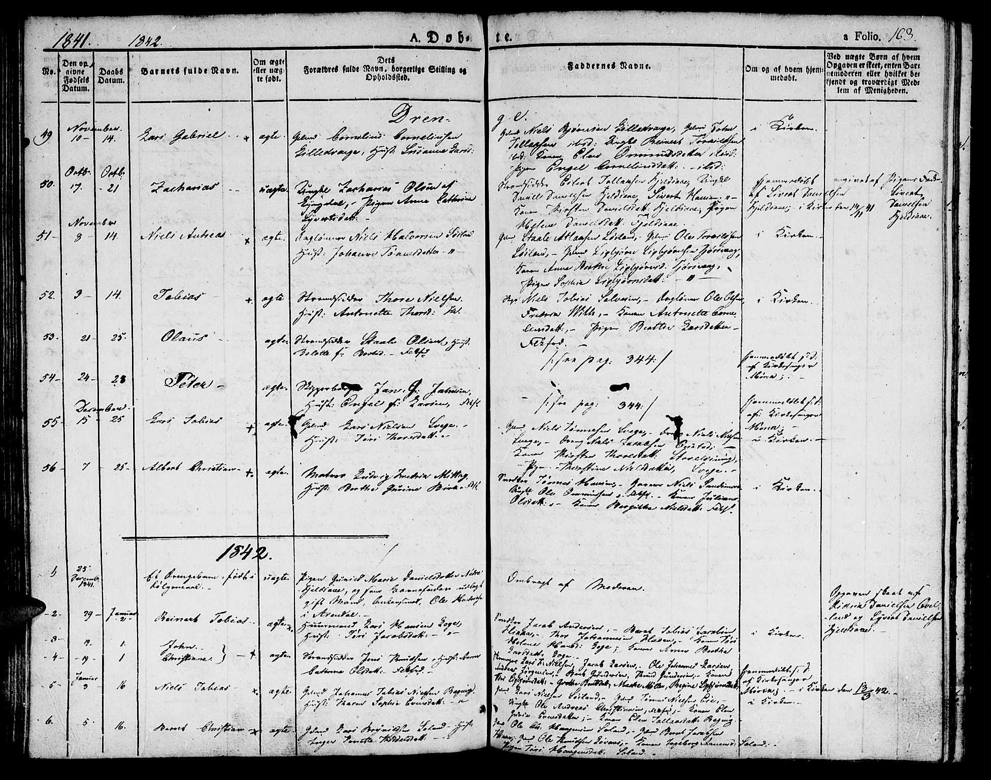 Flekkefjord sokneprestkontor, AV/SAK-1111-0012/F/Fb/Fbc/L0004: Parish register (copy) no. B 4, 1827-1846, p. 163