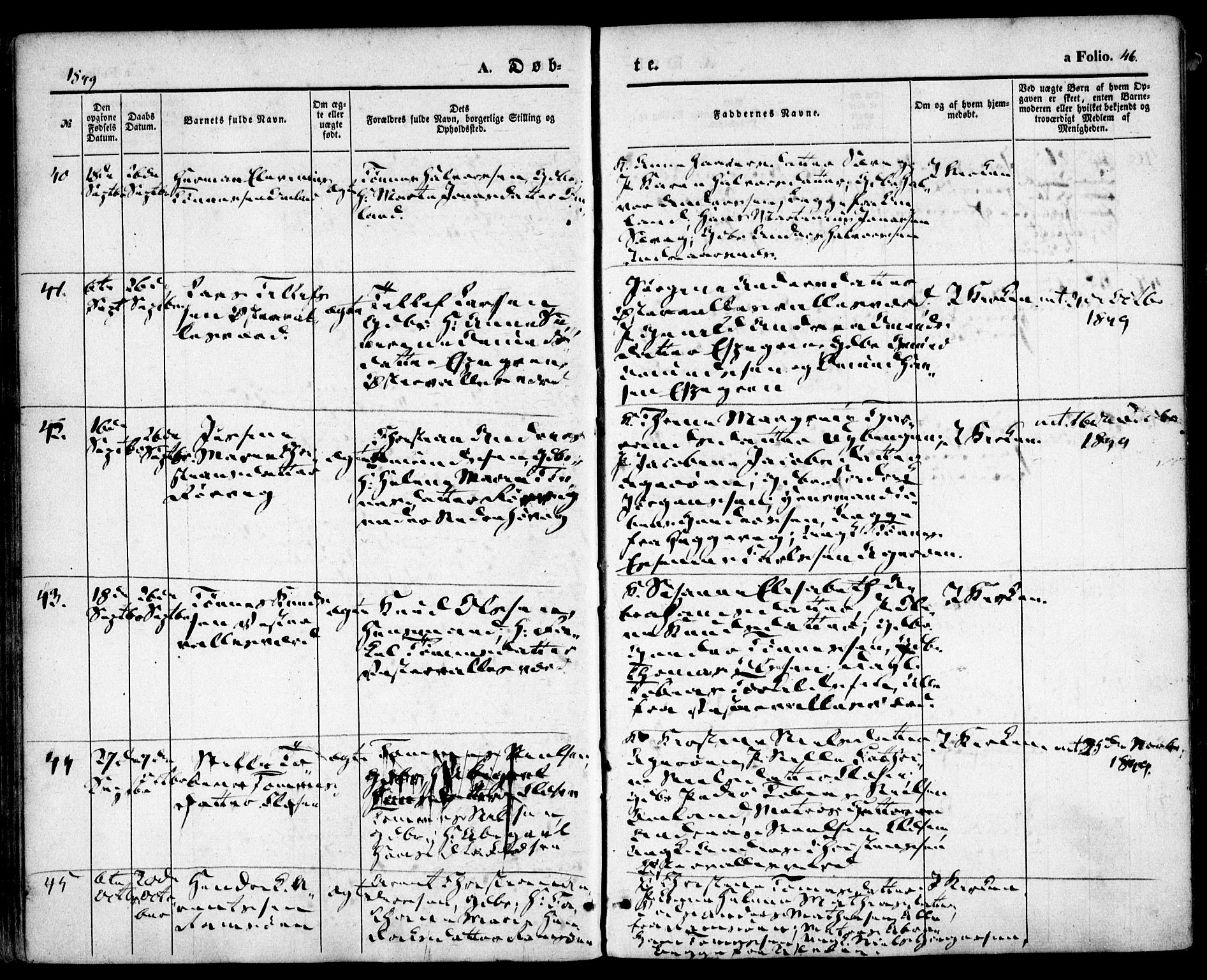 Høvåg sokneprestkontor, SAK/1111-0025/F/Fa/L0003: Parish register (official) no. A 3, 1843-1858, p. 46