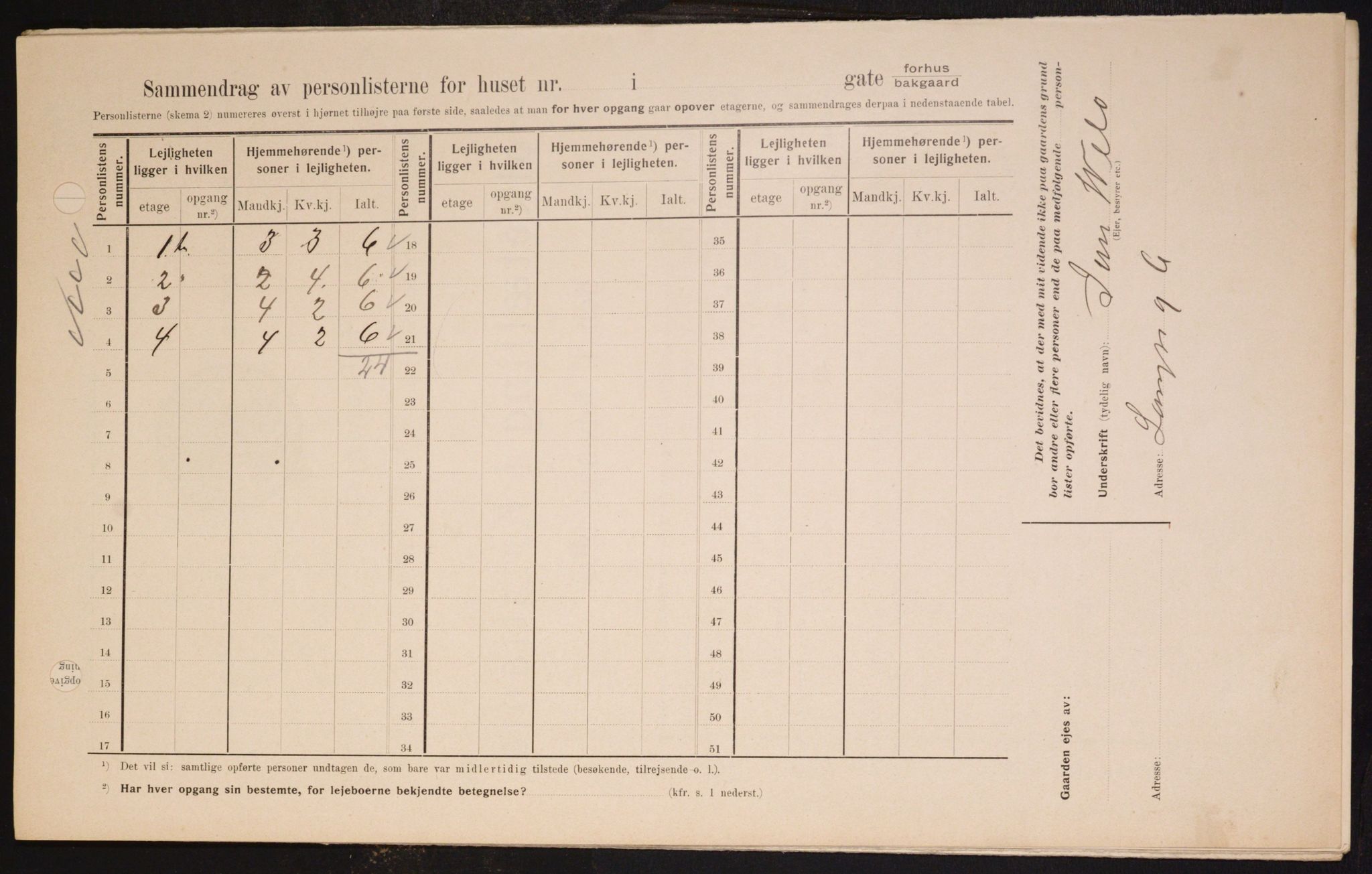 OBA, Municipal Census 1909 for Kristiania, 1909, p. 51406