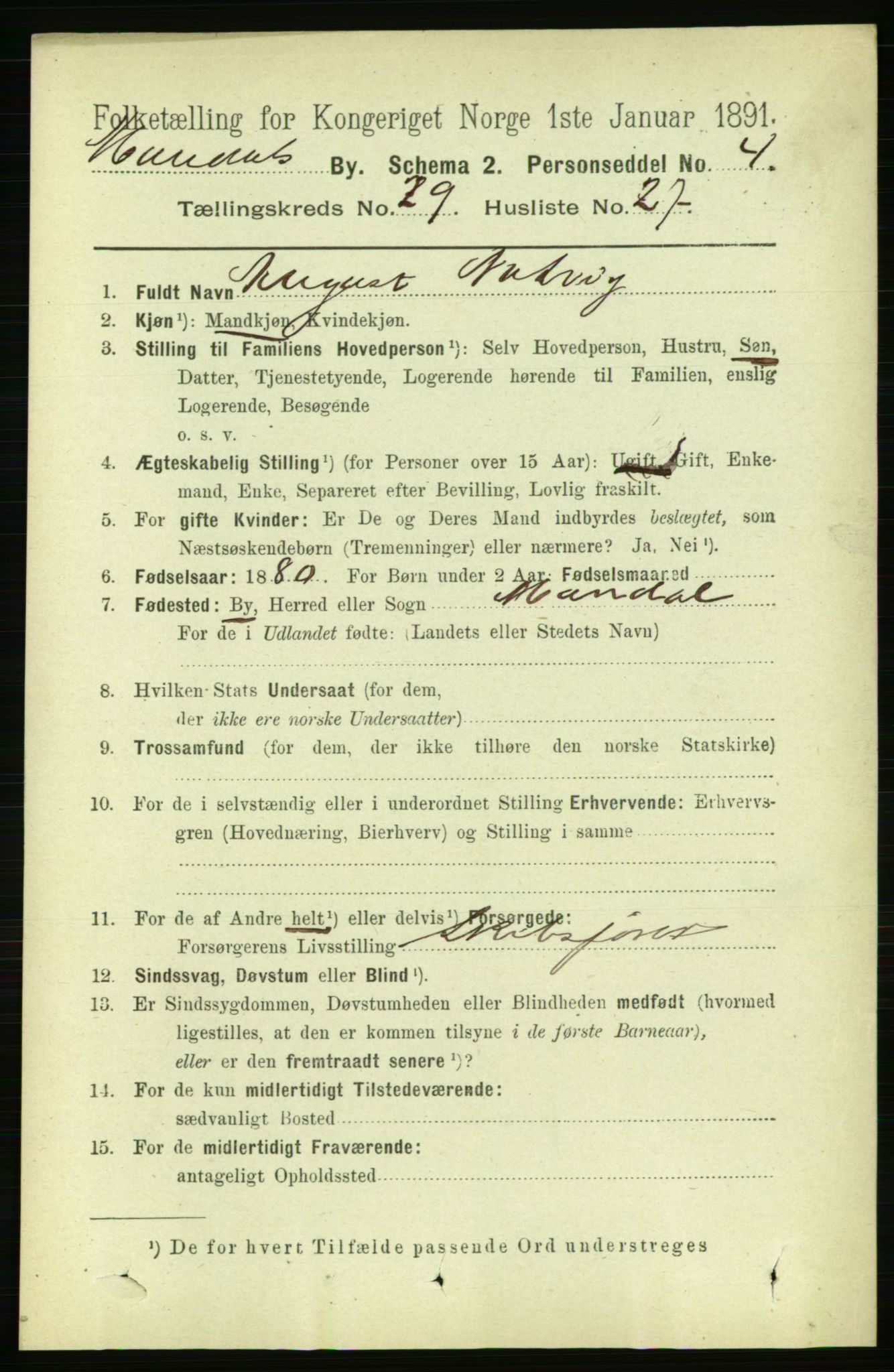 RA, 1891 census for 1002 Mandal, 1891, p. 5227