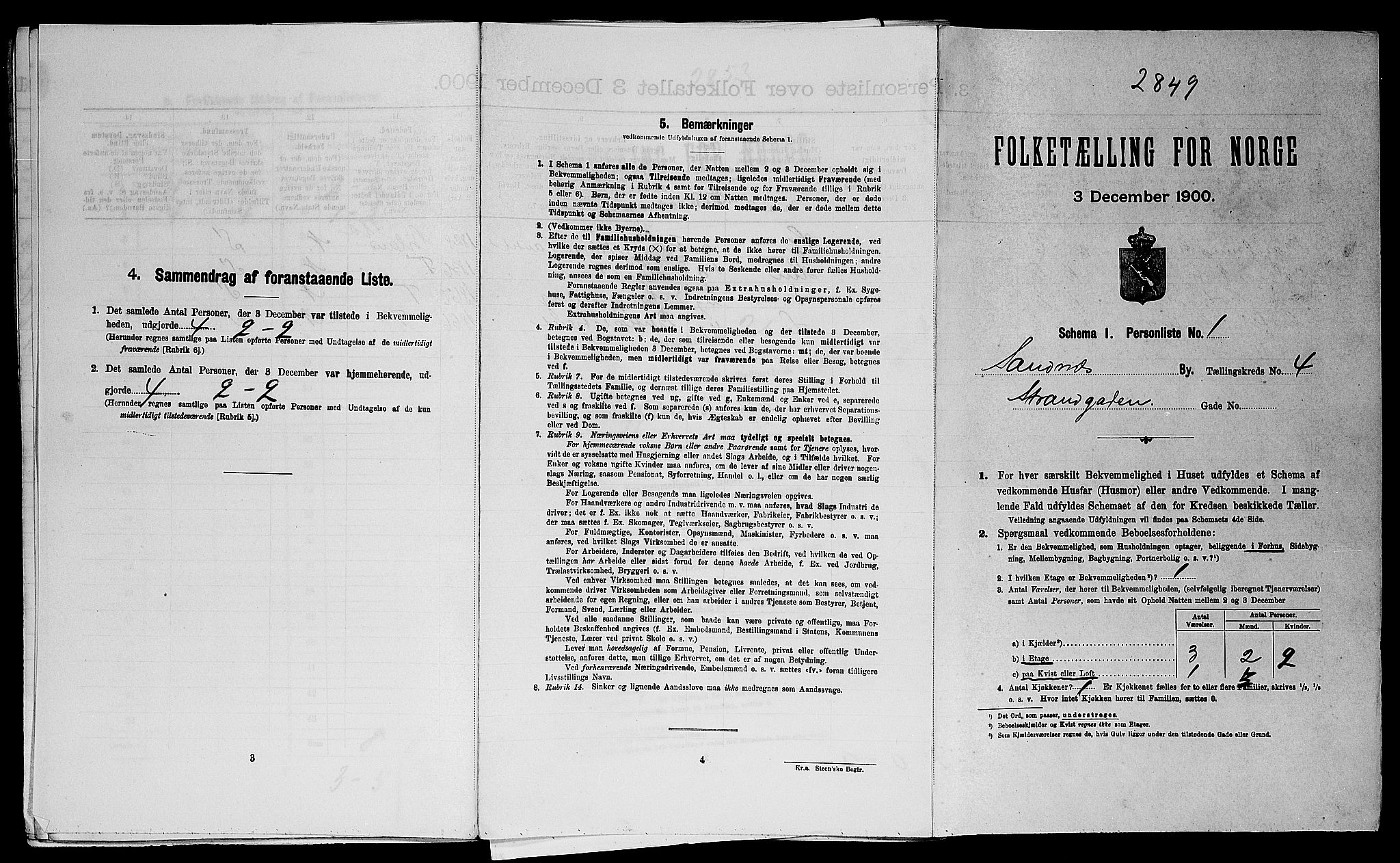 SAST, 1900 census for Sandnes, 1900, p. 499