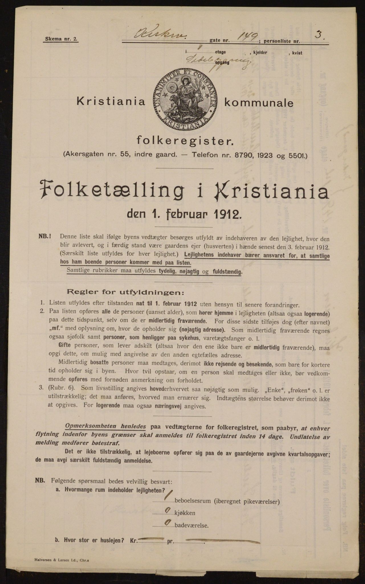 OBA, Municipal Census 1912 for Kristiania, 1912, p. 51717