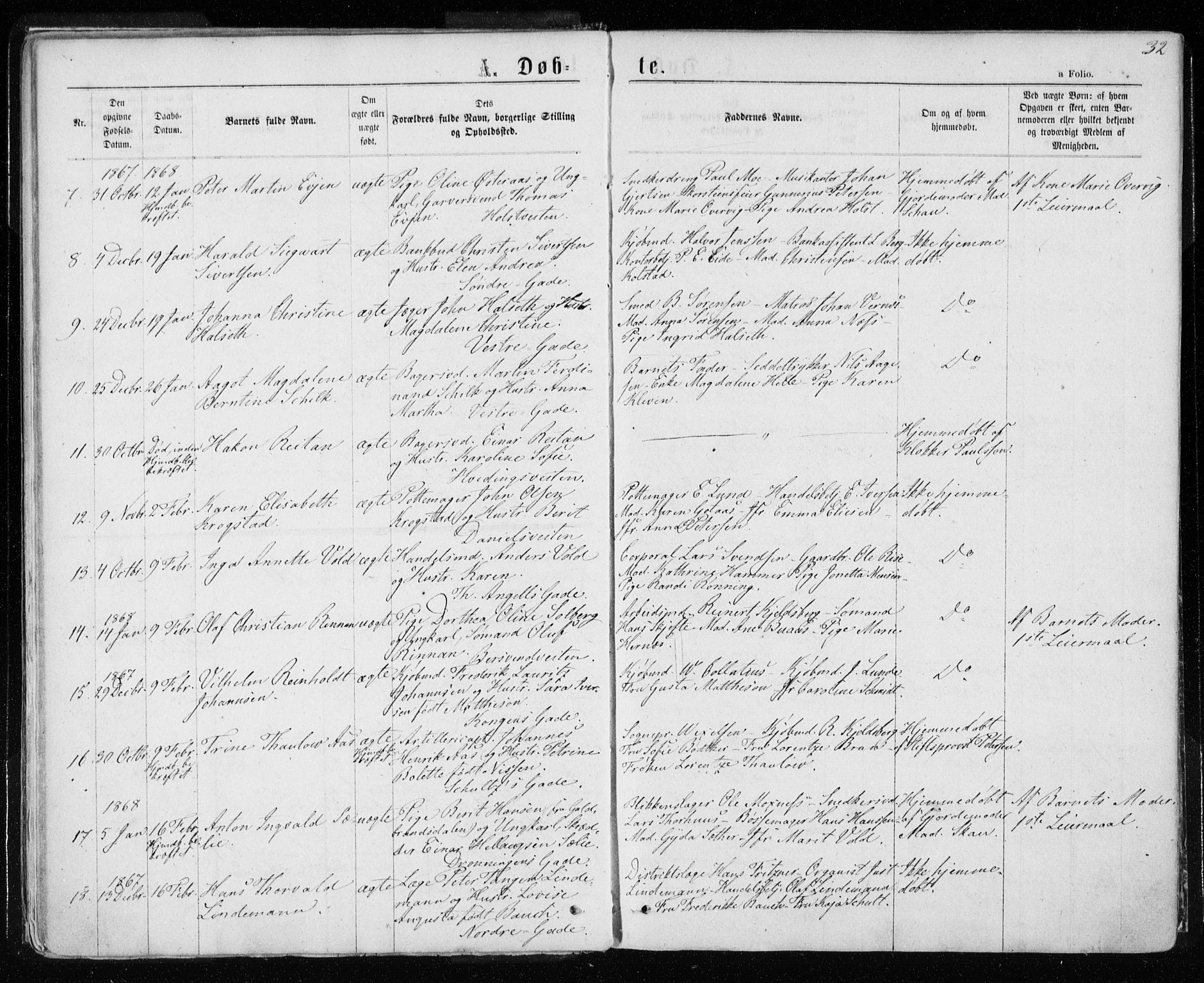 Ministerialprotokoller, klokkerbøker og fødselsregistre - Sør-Trøndelag, SAT/A-1456/601/L0054: Parish register (official) no. 601A22, 1866-1877, p. 32