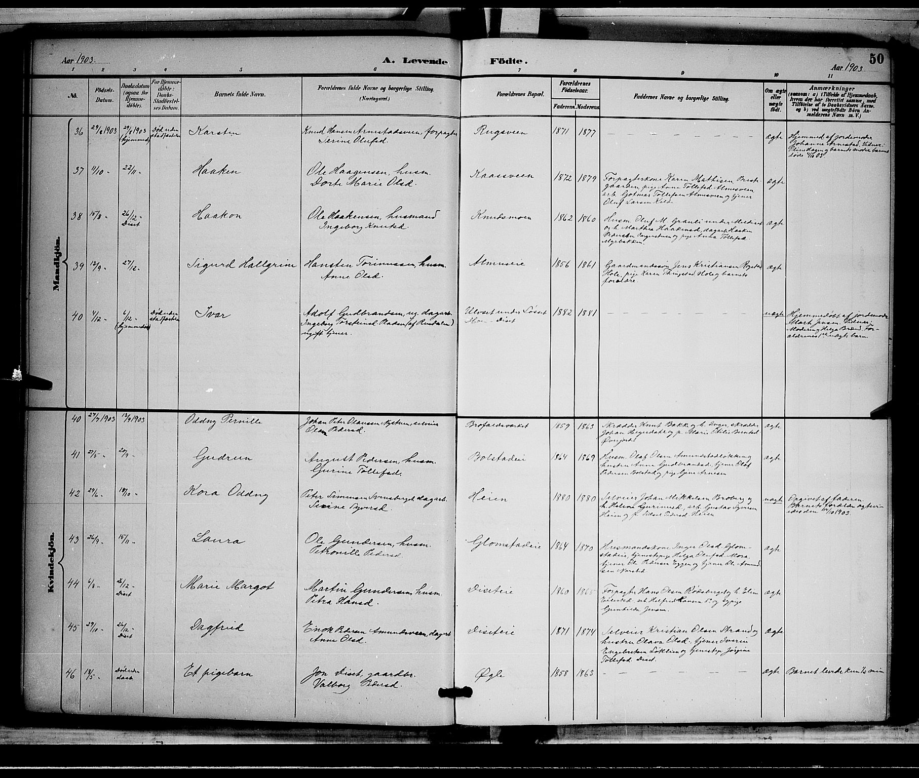 Åmot prestekontor, Hedmark, SAH/PREST-056/H/Ha/Hab/L0002: Parish register (copy) no. 2, 1896-1906, p. 50