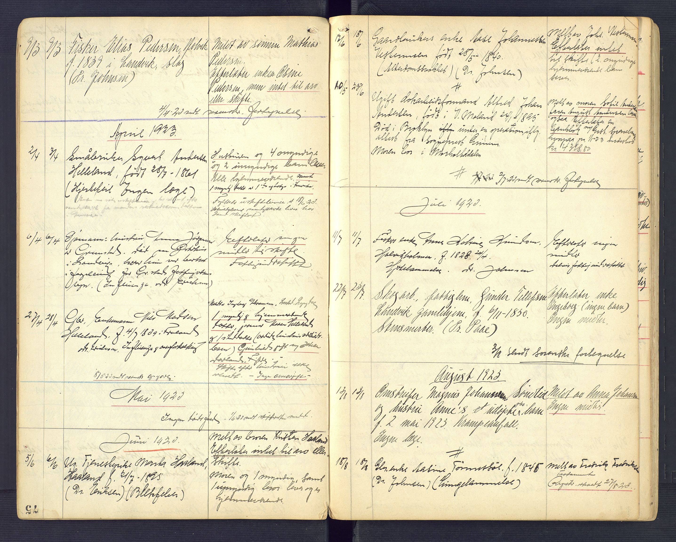 Landvik og Fjære lensmannskontor, AV/SAK-1241-0027/F/Fe/L0002: Anmeldte dødsfall nr 31, 1915-1926