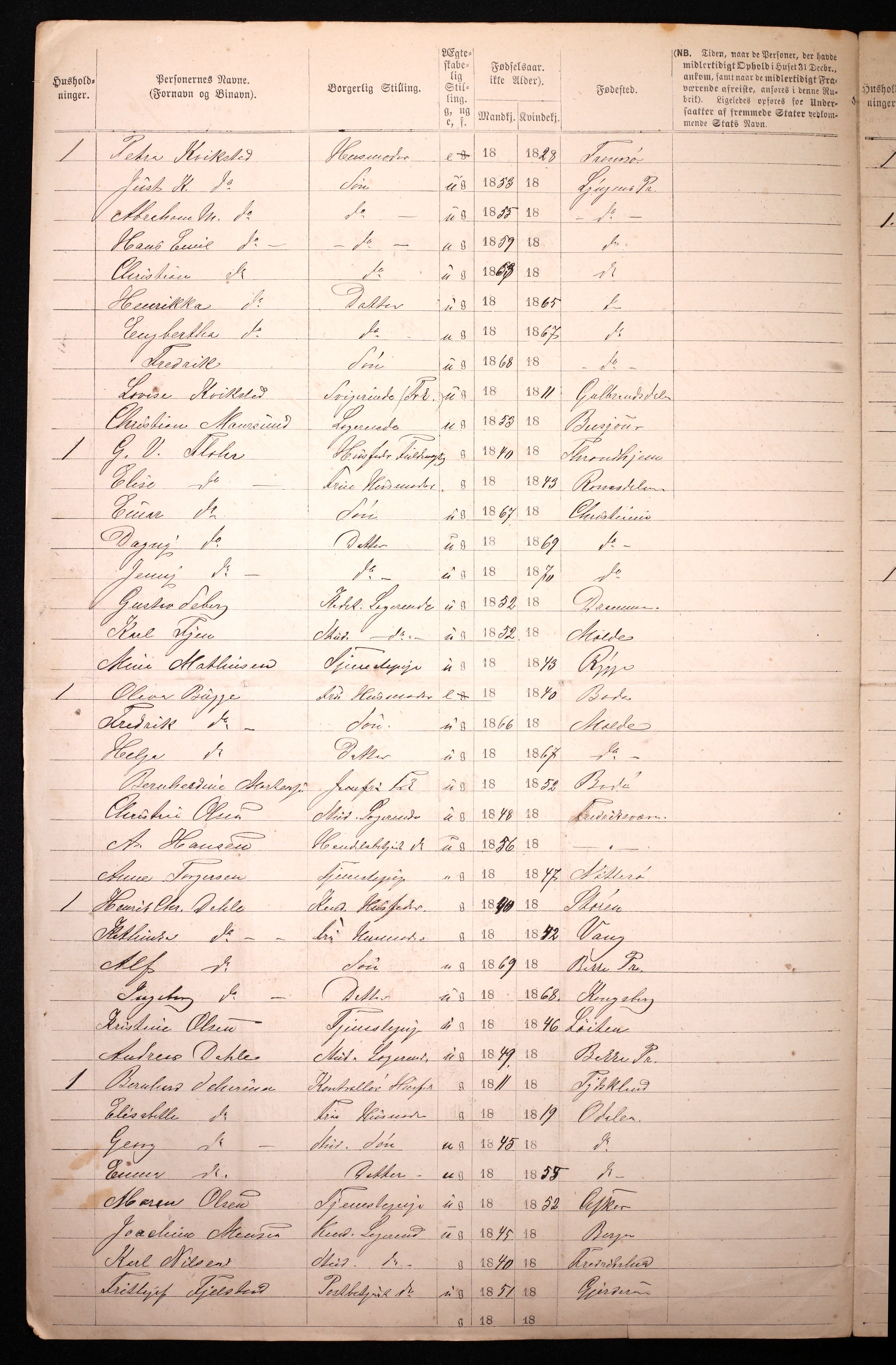 RA, 1870 census for 0301 Kristiania, 1870, p. 607