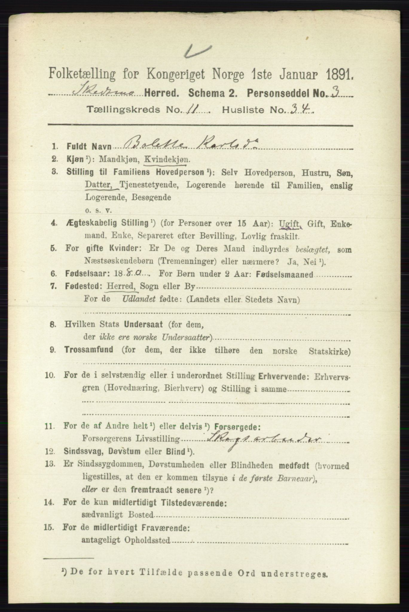 RA, 1891 census for 0231 Skedsmo, 1891, p. 6382