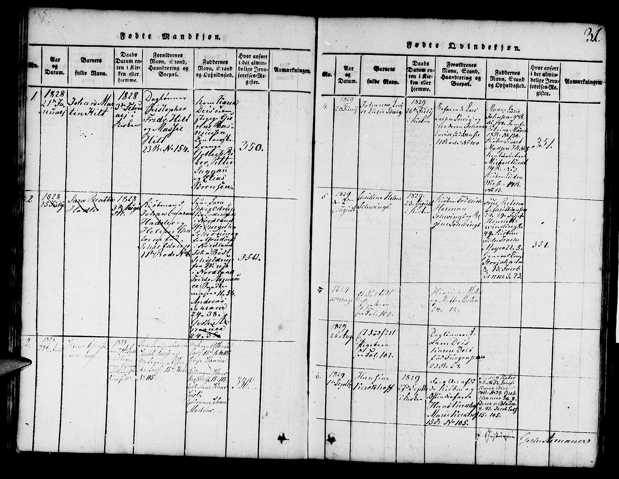 Mariakirken Sokneprestembete, AV/SAB-A-76901/H/Hab/L0001: Parish register (copy) no. A 1, 1815-1846, p. 31