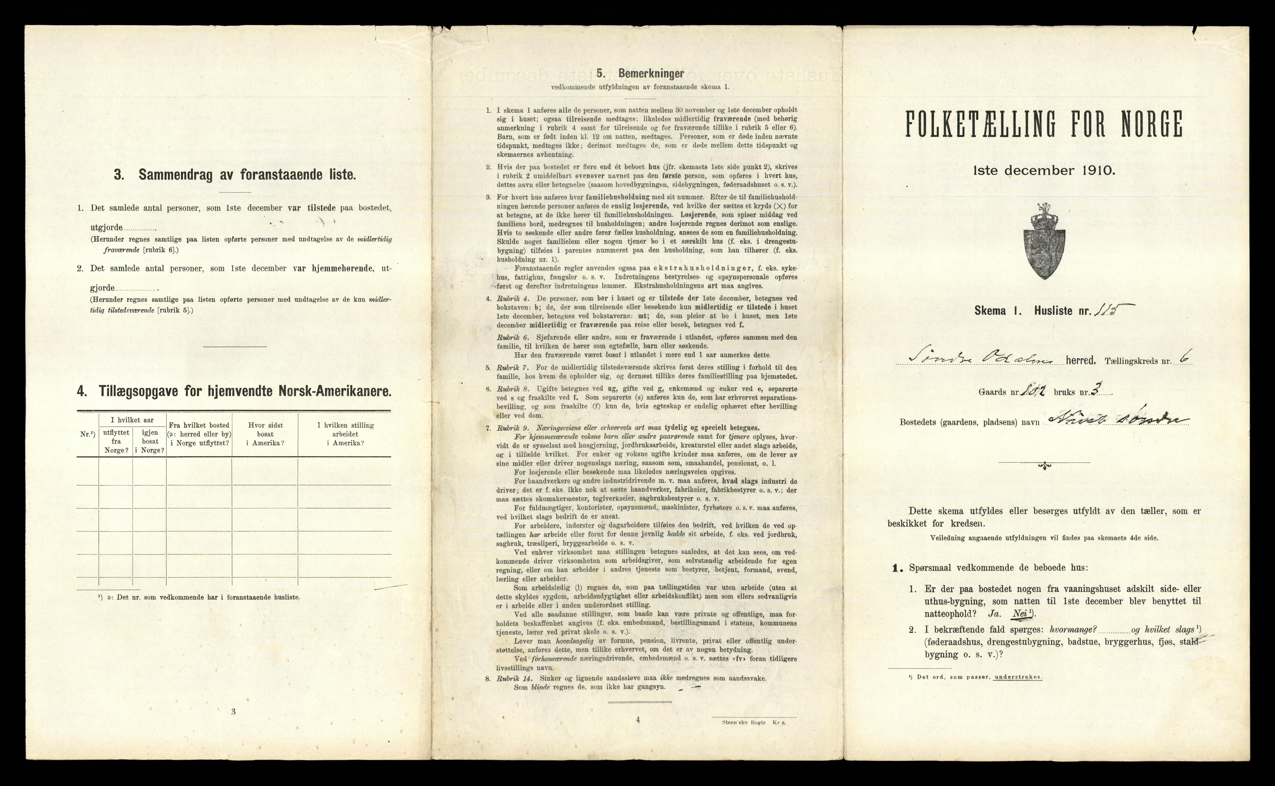 RA, 1910 census for Sør-Odal, 1910, p. 1154