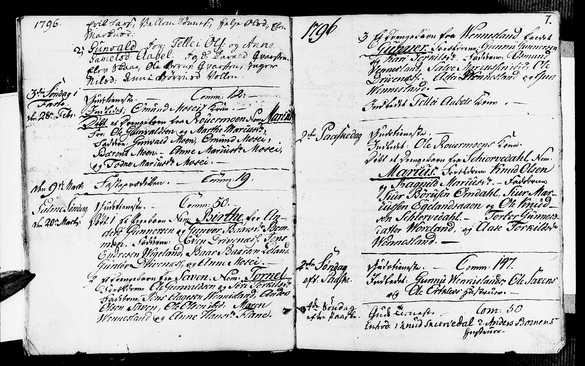 Vennesla sokneprestkontor, AV/SAK-1111-0045/Fa/Fab/L0002: Parish register (official) no. A 2, 1794-1834, p. 7