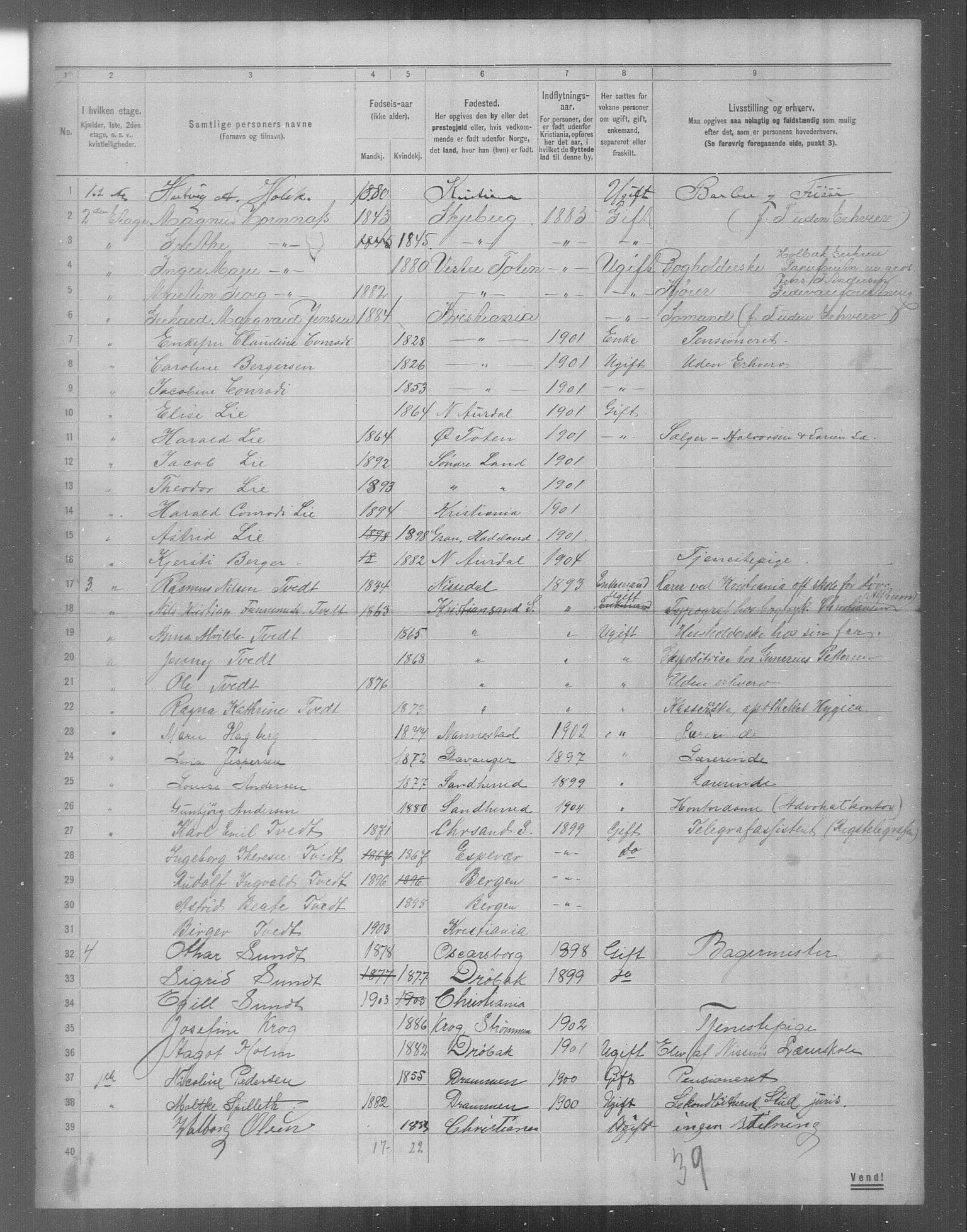 OBA, Municipal Census 1904 for Kristiania, 1904, p. 20658