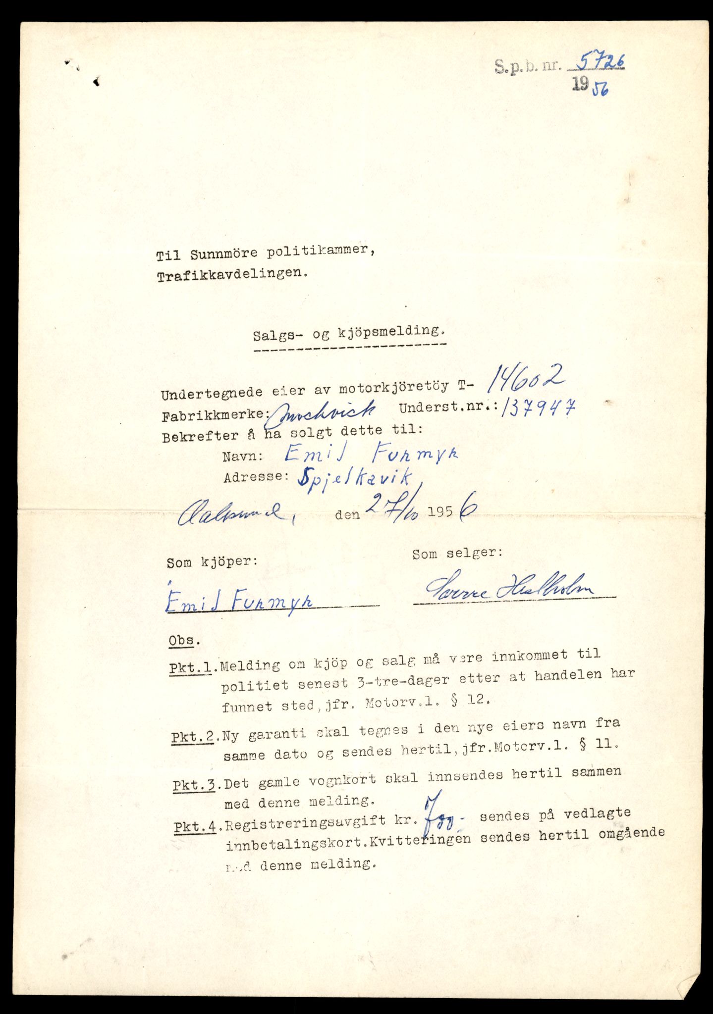 Møre og Romsdal vegkontor - Ålesund trafikkstasjon, AV/SAT-A-4099/F/Fe/L0047: Registreringskort for kjøretøy T 14580 - T 14720, 1927-1998, p. 639