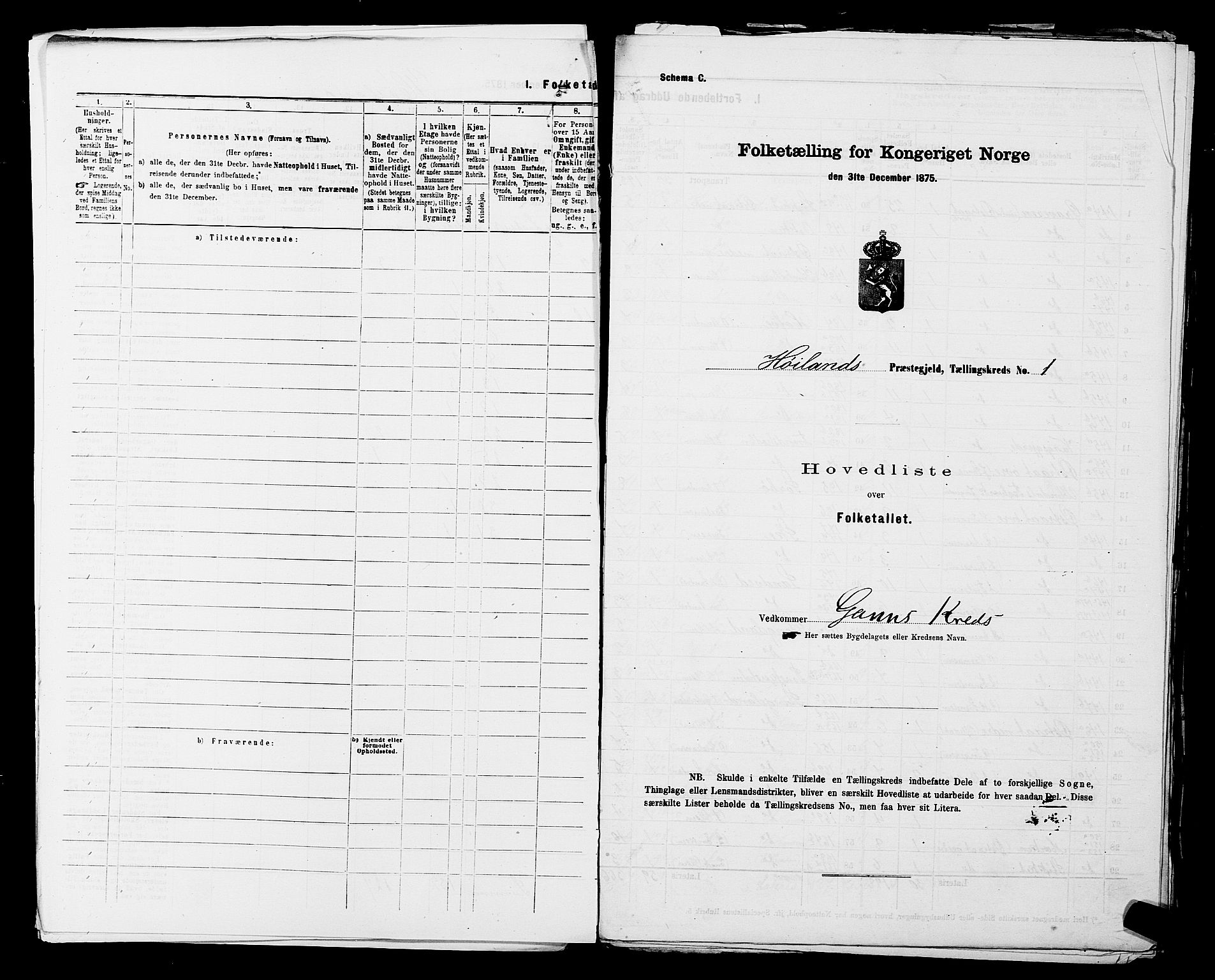 SAST, 1875 census for 1123L Høyland/Høyland, 1875, p. 11