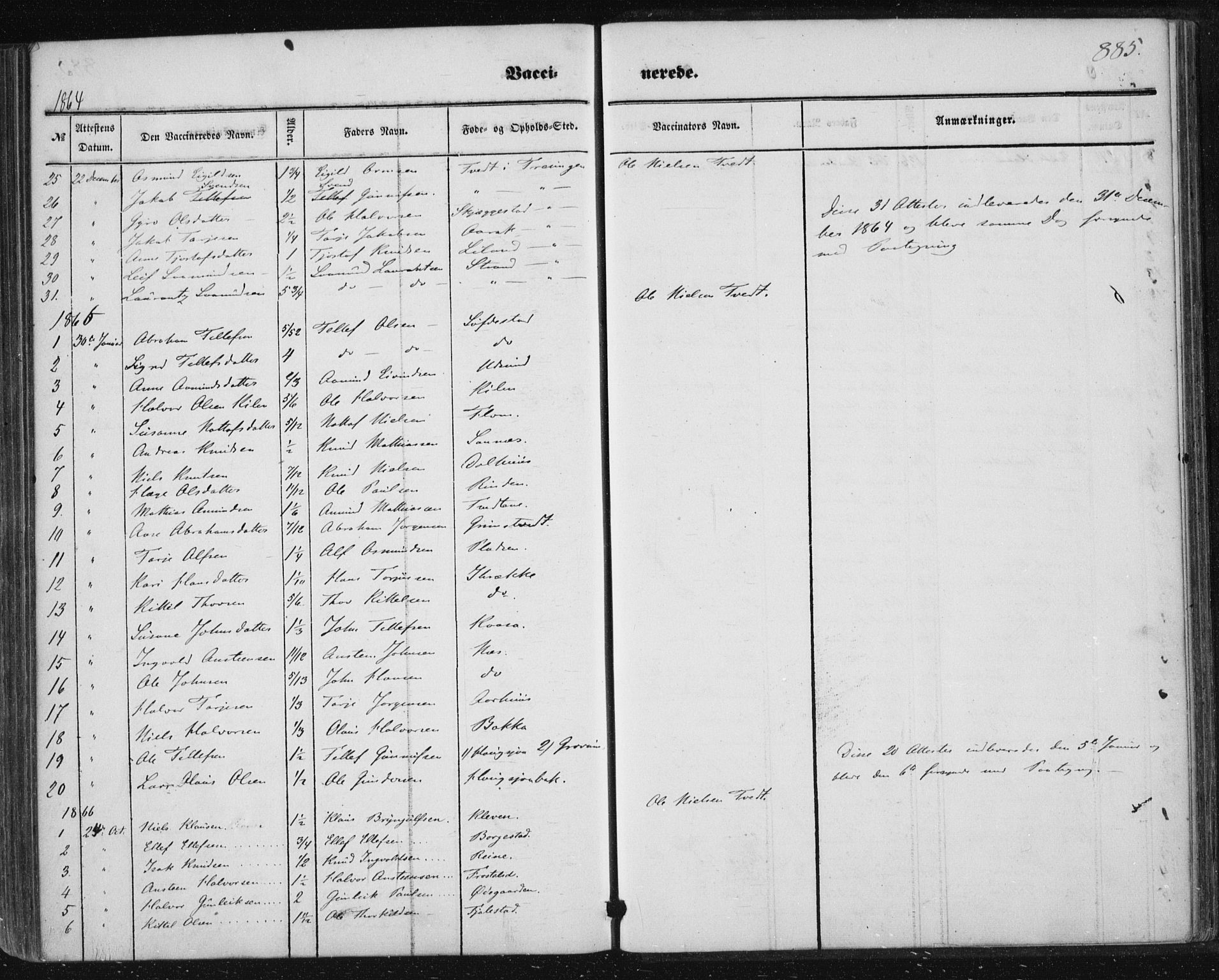 Nissedal kirkebøker, SAKO/A-288/F/Fa/L0003: Parish register (official) no. I 3, 1846-1870, p. 884-885