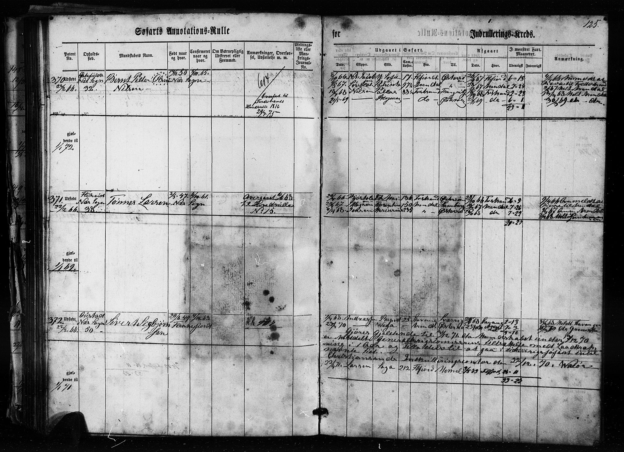 Flekkefjord mønstringskrets, AV/SAK-2031-0018/F/Fa/L0004: Annotasjonsrulle nr 1-435 med register, Æ-1, 1860-1867, p. 146