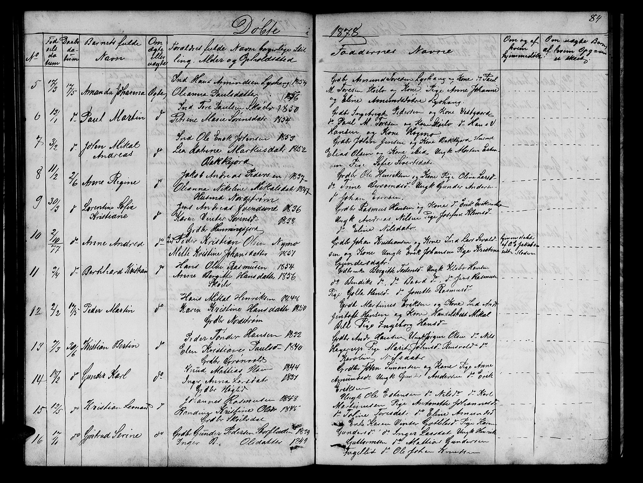 Tranøy sokneprestkontor, SATØ/S-1313/I/Ia/Iab/L0021klokker: Parish register (copy) no. 21, 1861-1886, p. 84