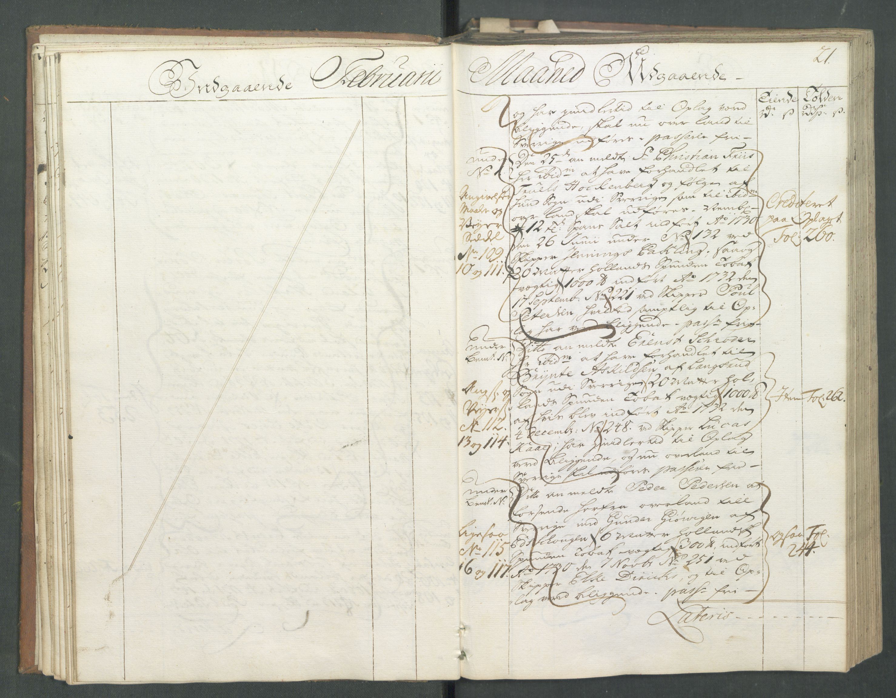 Generaltollkammeret, tollregnskaper, AV/RA-EA-5490/R01/L0008/0001: Tollregnskaper Fredrikshald / Hovedtollbok, 1733, p. 20b-21a