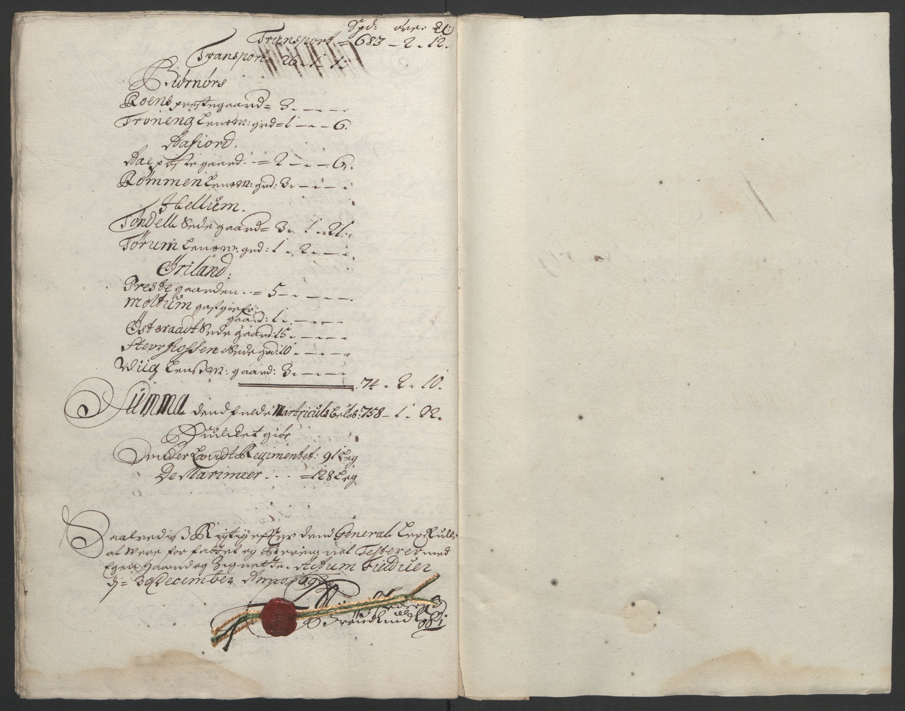 Rentekammeret inntil 1814, Reviderte regnskaper, Fogderegnskap, RA/EA-4092/R57/L3849: Fogderegnskap Fosen, 1692-1693, p. 489