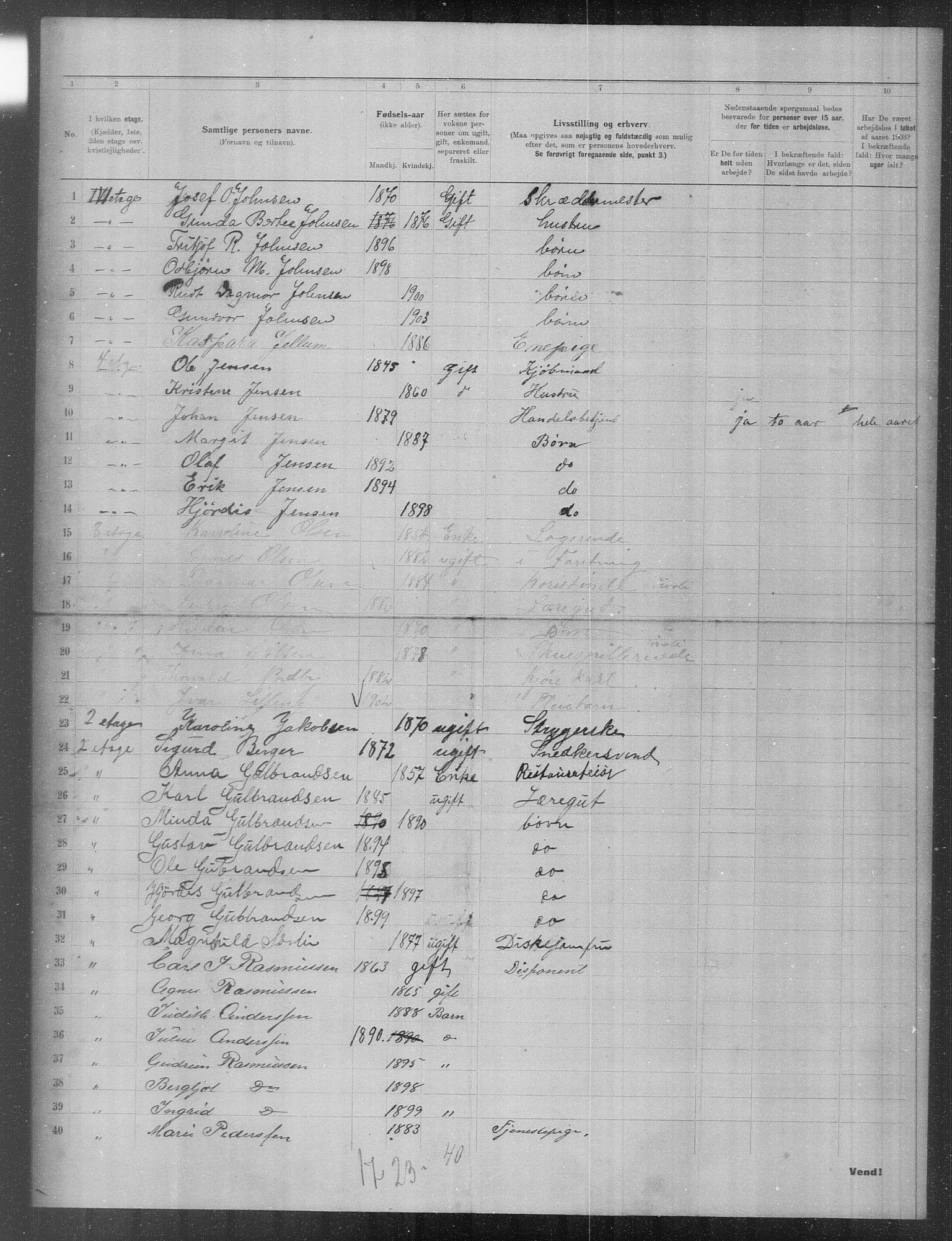 OBA, Municipal Census 1903 for Kristiania, 1903, p. 21964