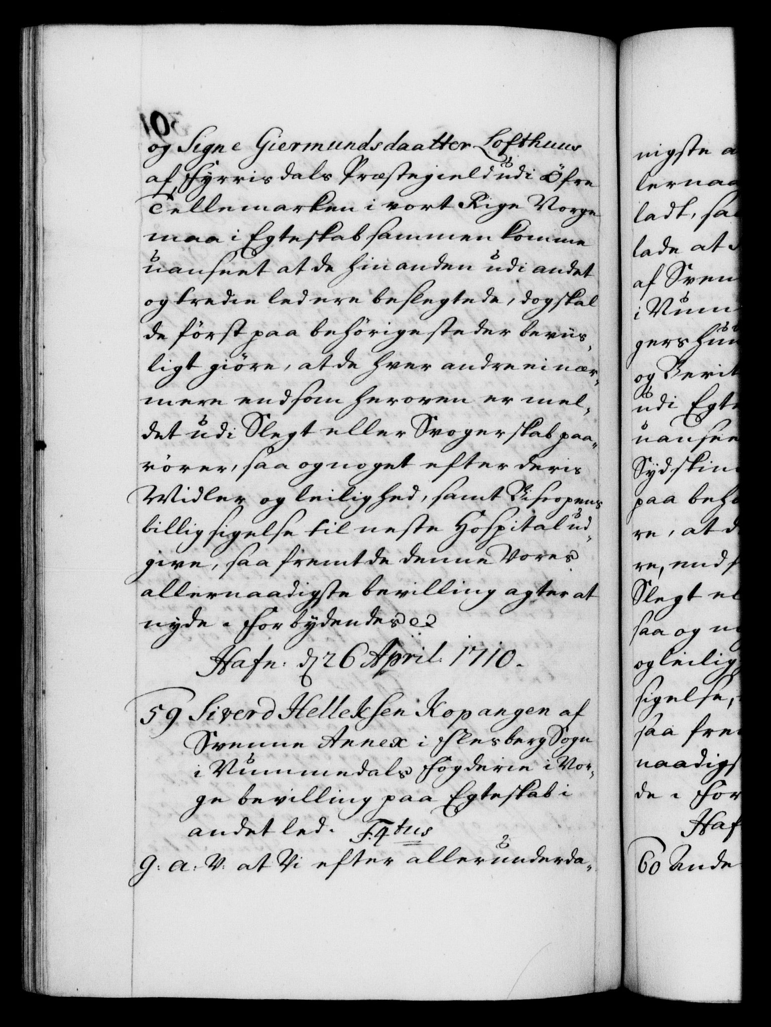 Danske Kanselli 1572-1799, AV/RA-EA-3023/F/Fc/Fca/Fcaa/L0020: Norske registre, 1708-1711, p. 391b