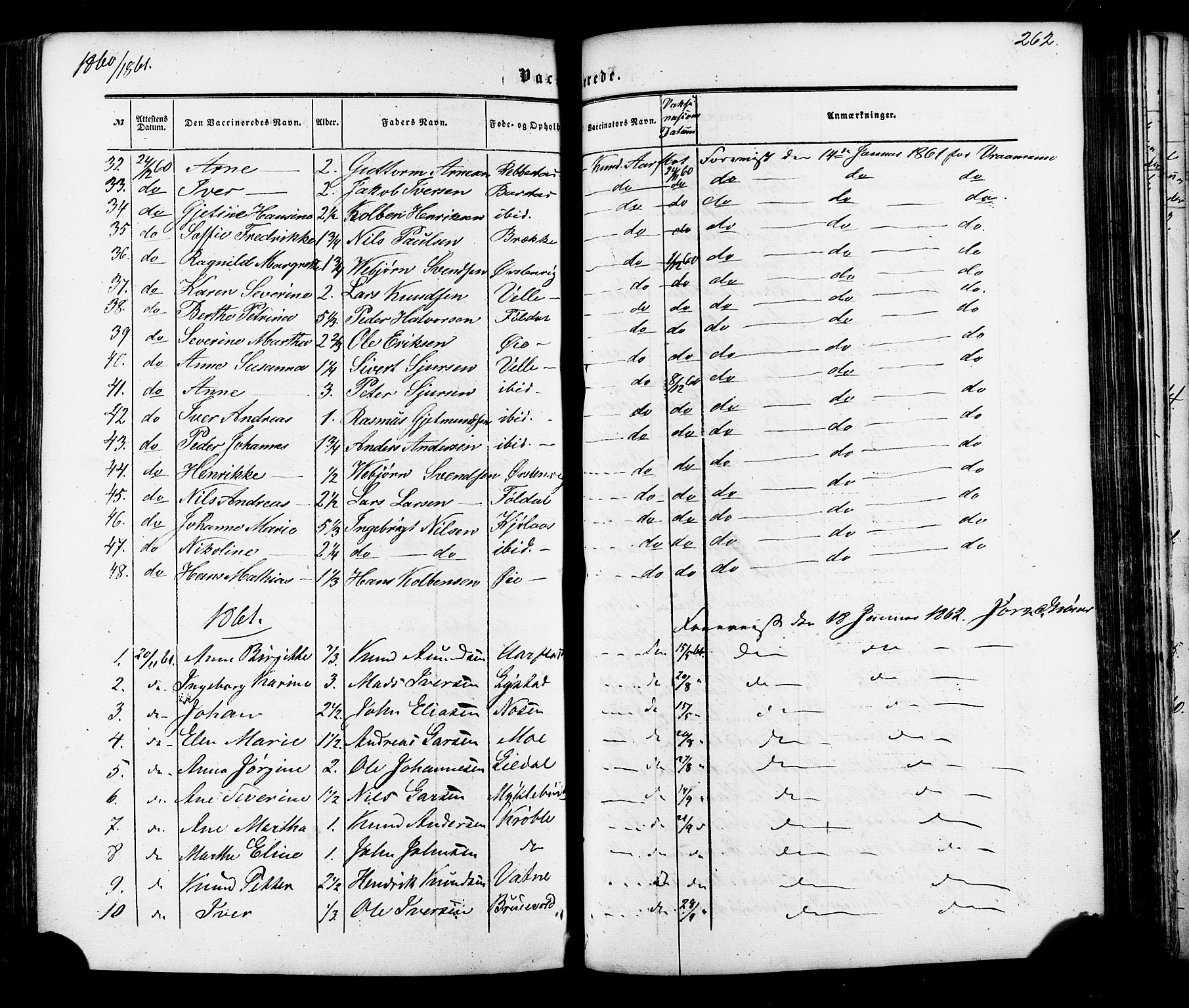 Ministerialprotokoller, klokkerbøker og fødselsregistre - Møre og Romsdal, AV/SAT-A-1454/513/L0175: Parish register (official) no. 513A02, 1856-1877, p. 262