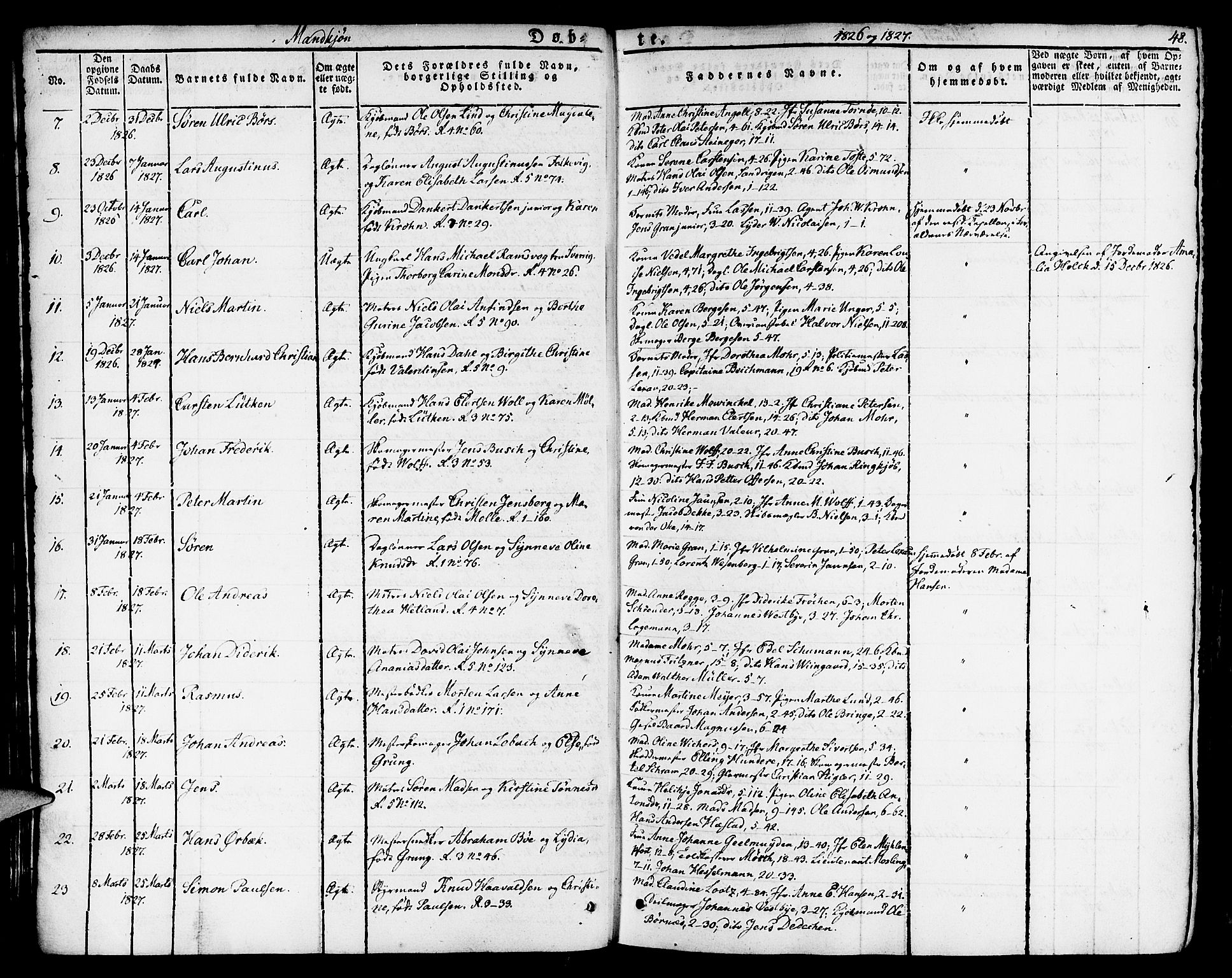 Nykirken Sokneprestembete, SAB/A-77101/H/Haa/L0012: Parish register (official) no. A 12, 1821-1844, p. 48