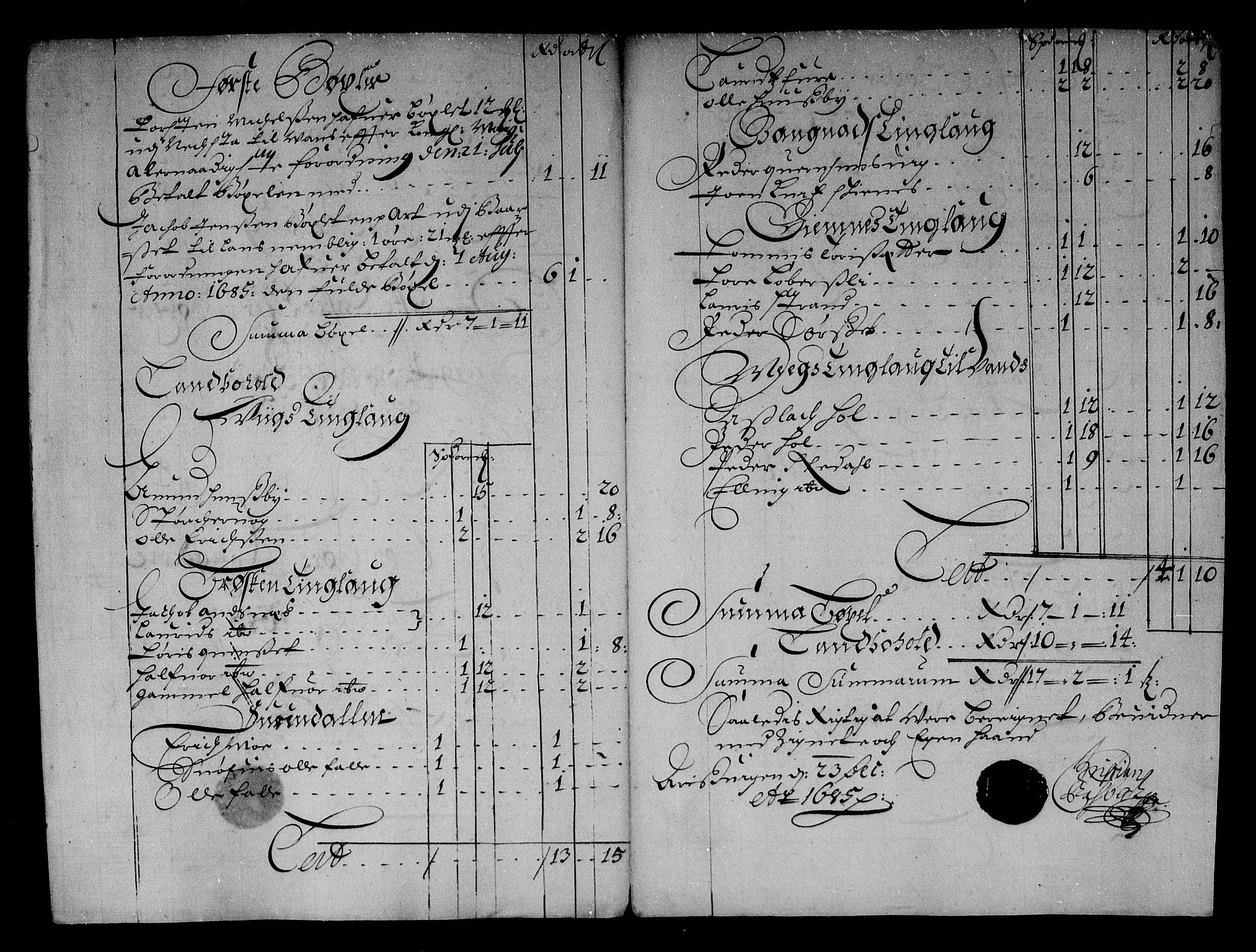 Rentekammeret inntil 1814, Reviderte regnskaper, Stiftamtstueregnskaper, Trondheim stiftamt og Nordland amt, AV/RA-EA-6044/R/Rg/L0081: Trondheim stiftamt og Nordland amt, 1685