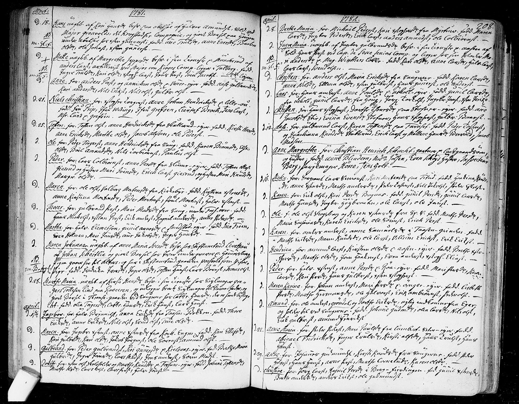 Aker prestekontor kirkebøker, SAO/A-10861/F/L0009: Parish register (official) no. 9, 1765-1785, p. 208