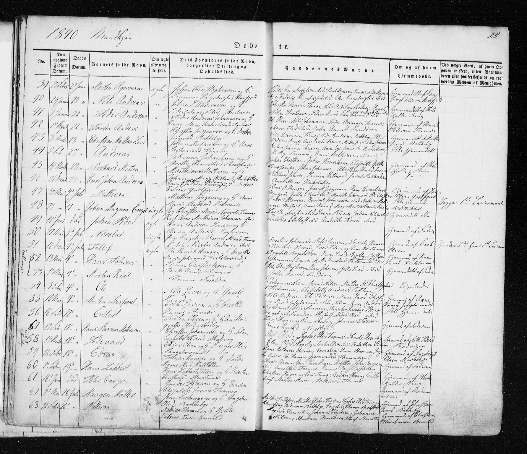 Tromsø sokneprestkontor/stiftsprosti/domprosti, SATØ/S-1343/G/Ga/L0009kirke: Parish register (official) no. 9, 1837-1847, p. 25
