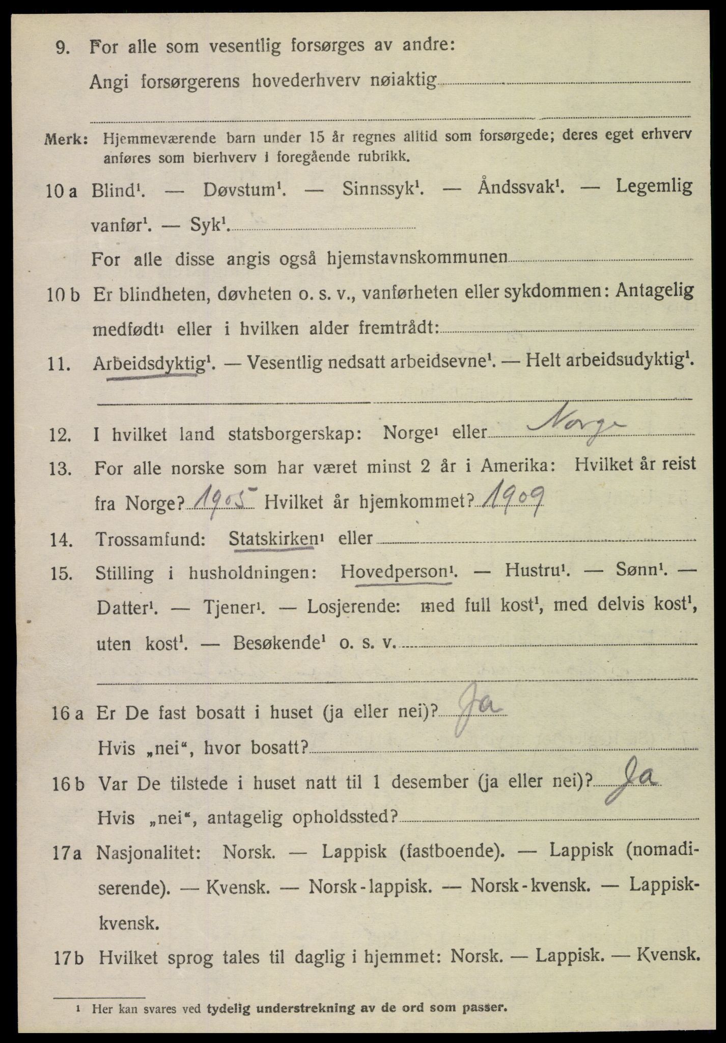 SAT, 1920 census for Fauske, 1920, p. 14171