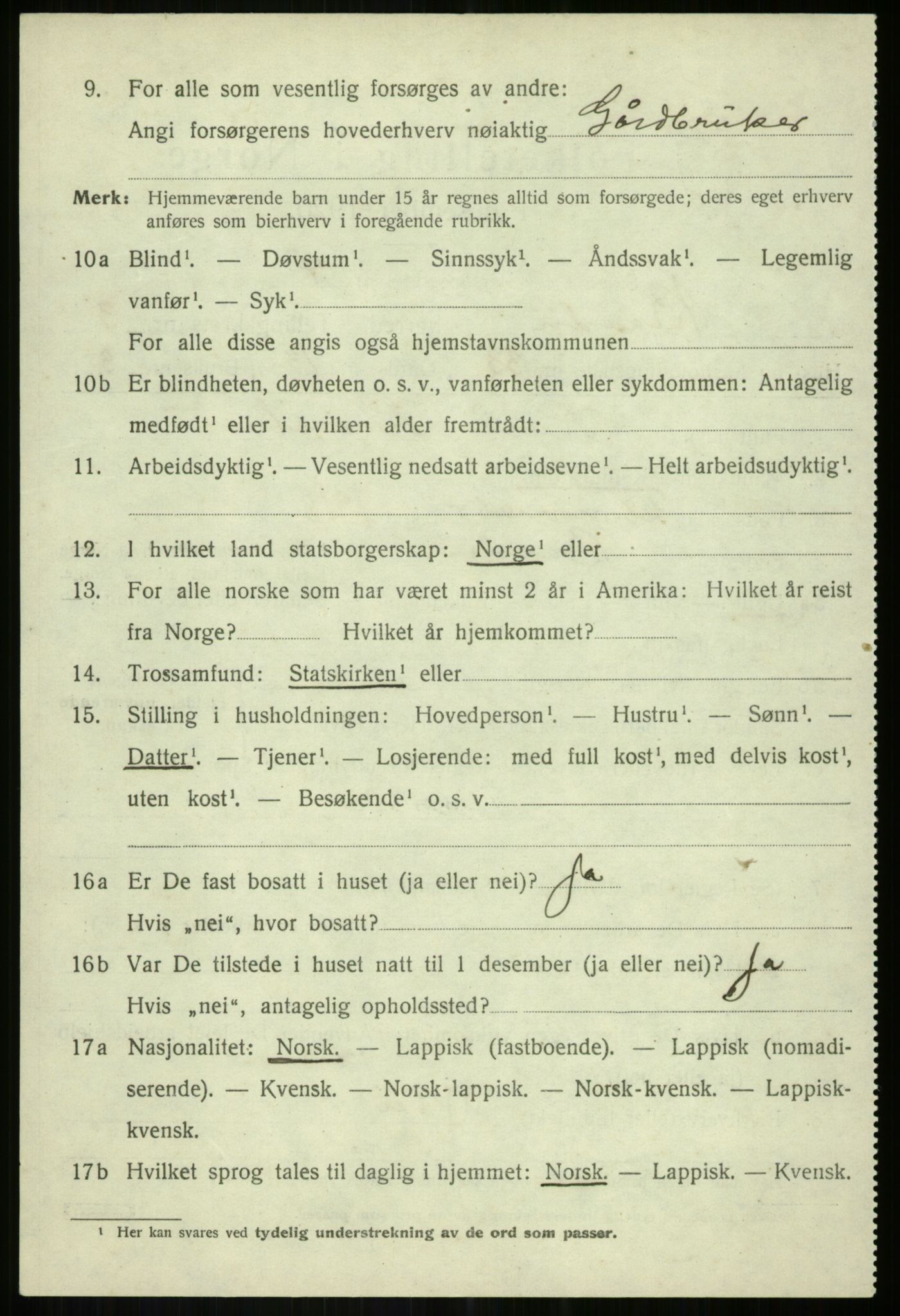 SATØ, 1920 census for Bardu, 1920, p. 1627