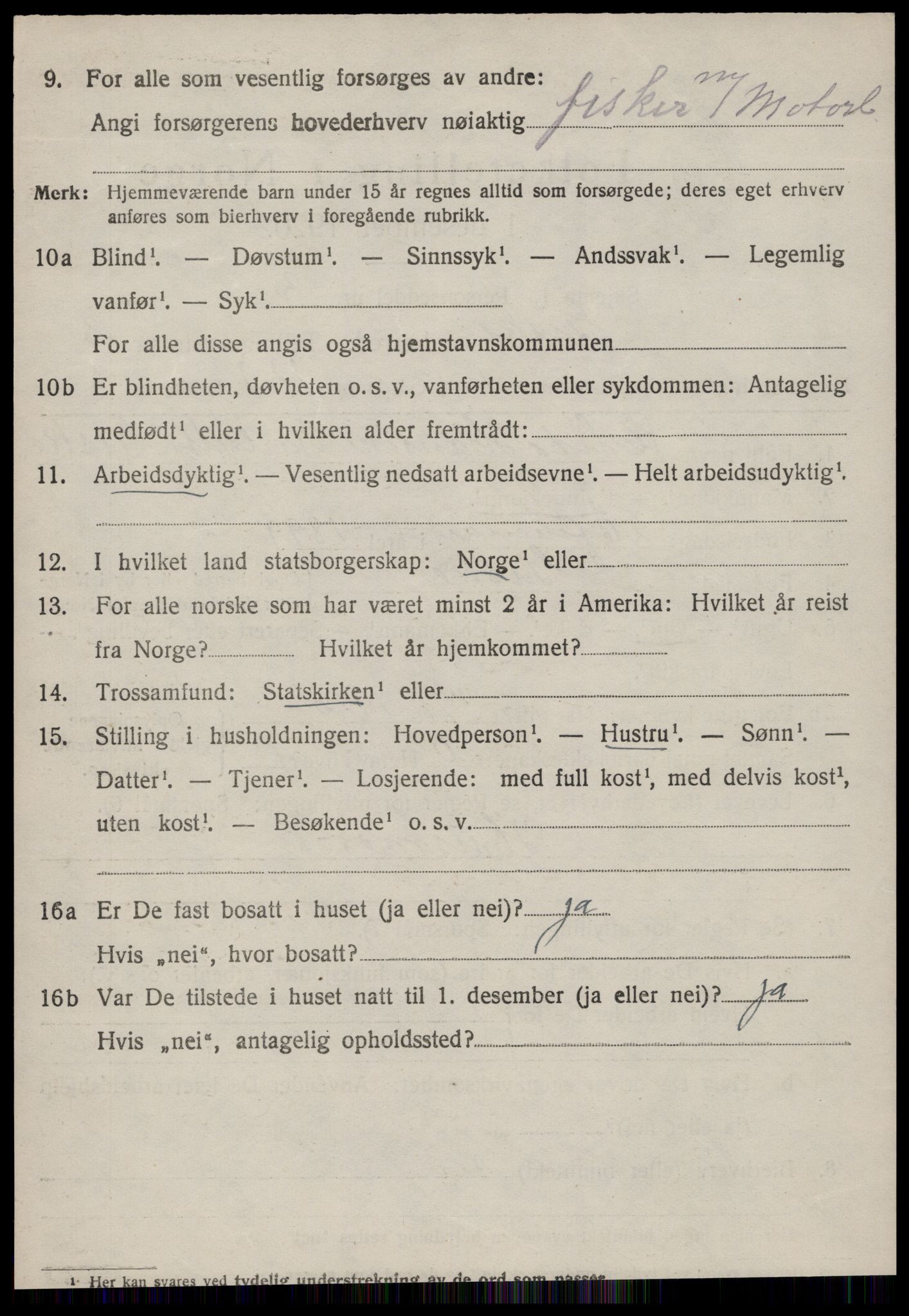 SAT, 1920 census for Giske, 1920, p. 1885