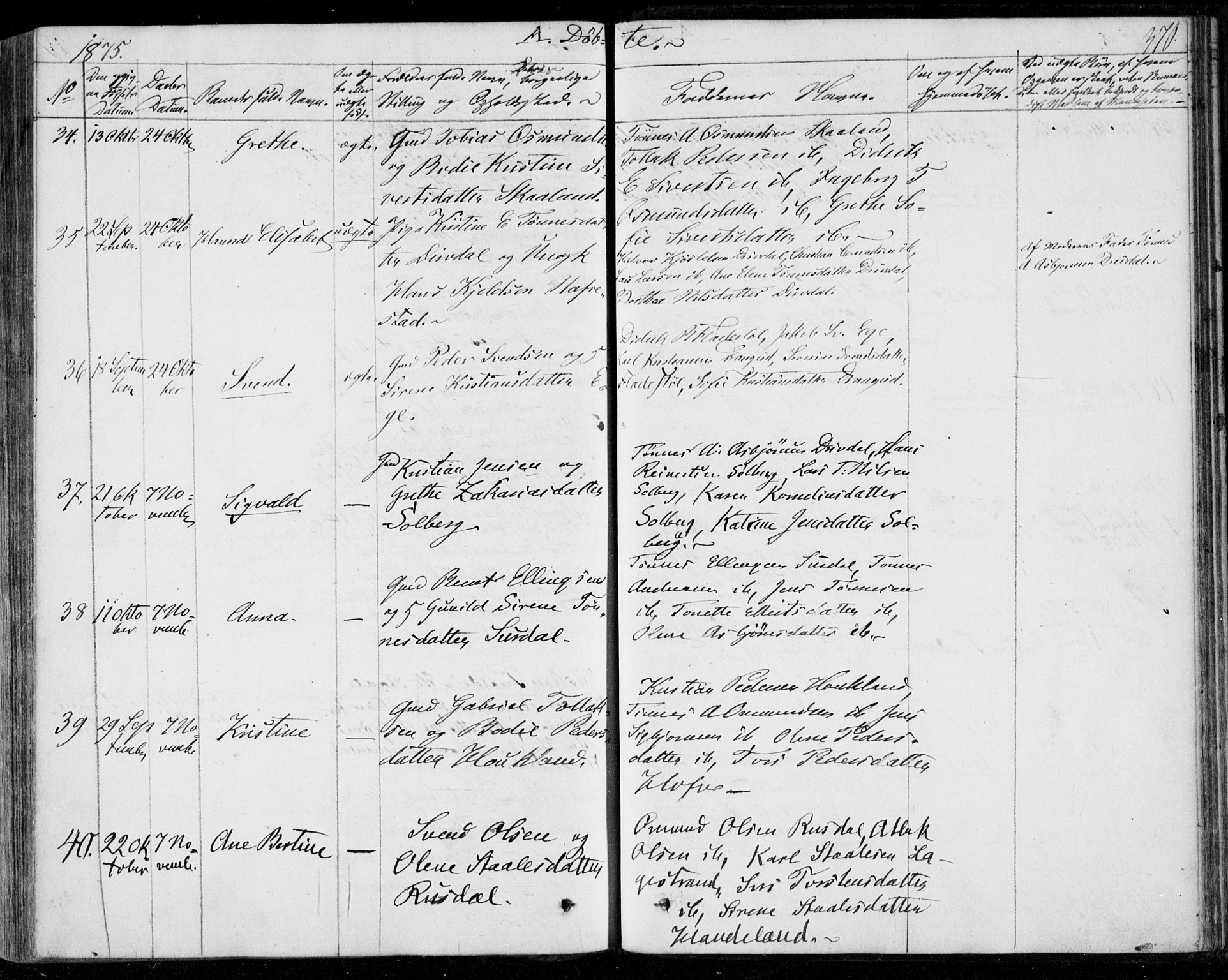 Lund sokneprestkontor, AV/SAST-A-101809/S06/L0009: Parish register (official) no. A 8, 1853-1877, p. 370