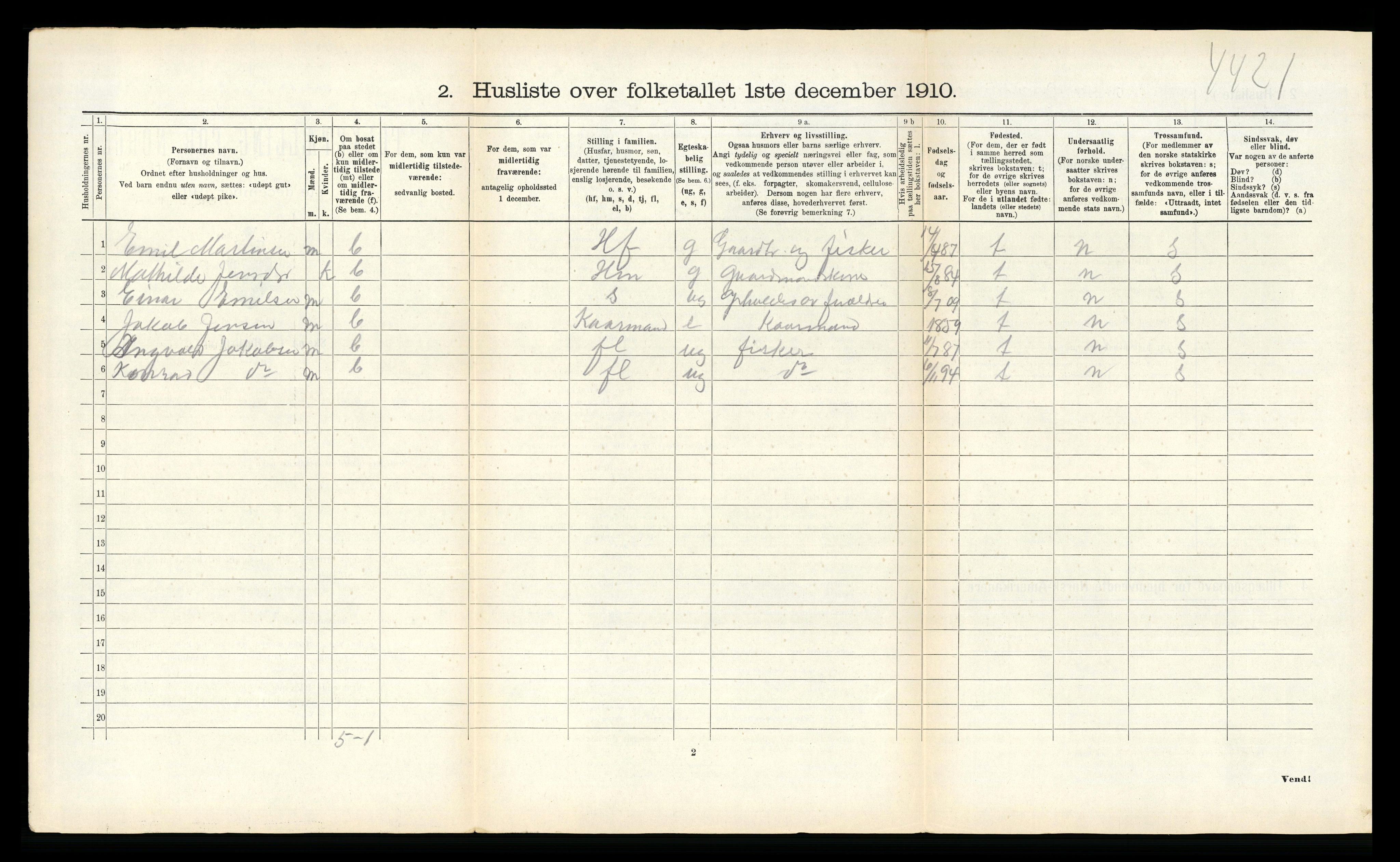 RA, 1910 census for Borge, 1910, p. 260