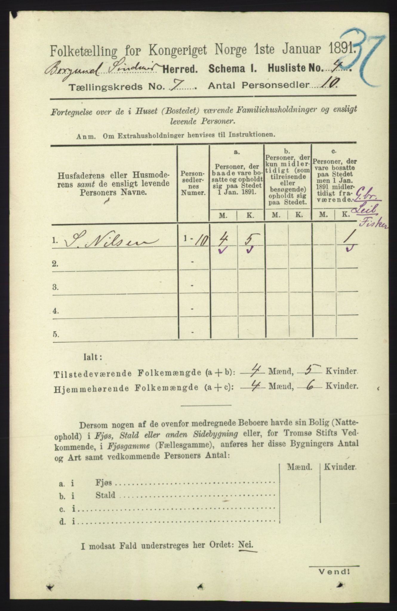 RA, 1891 census for 1531 Borgund, 1891, p. 1813