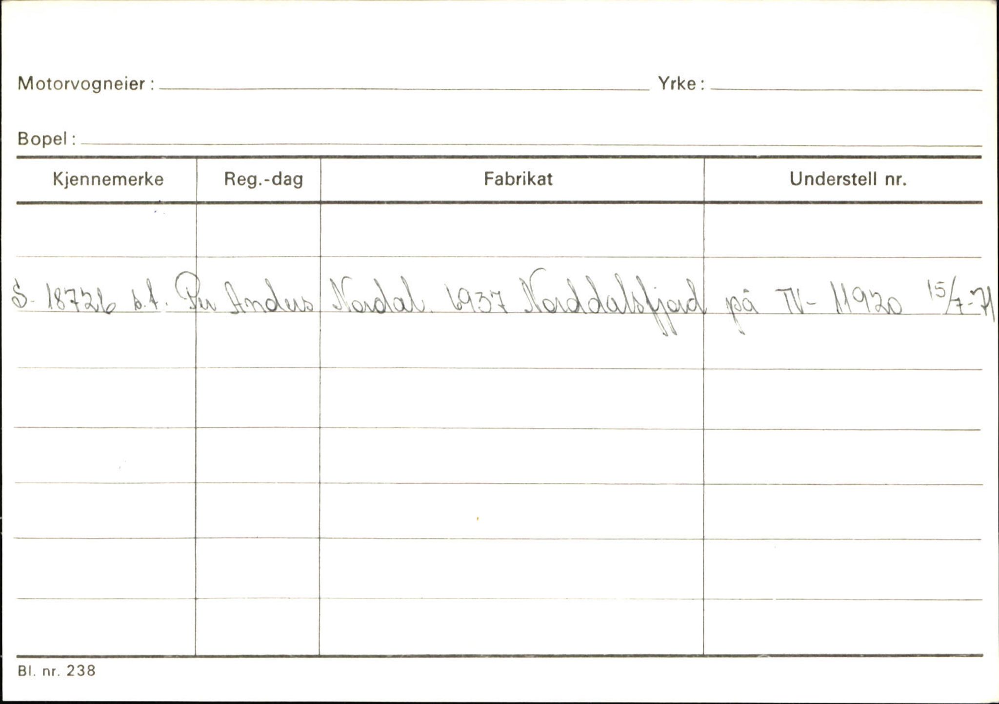 Statens vegvesen, Sogn og Fjordane vegkontor, SAB/A-5301/4/F/L0131: Eigarregister Høyanger P-Å. Stryn S-Å, 1945-1975, p. 418